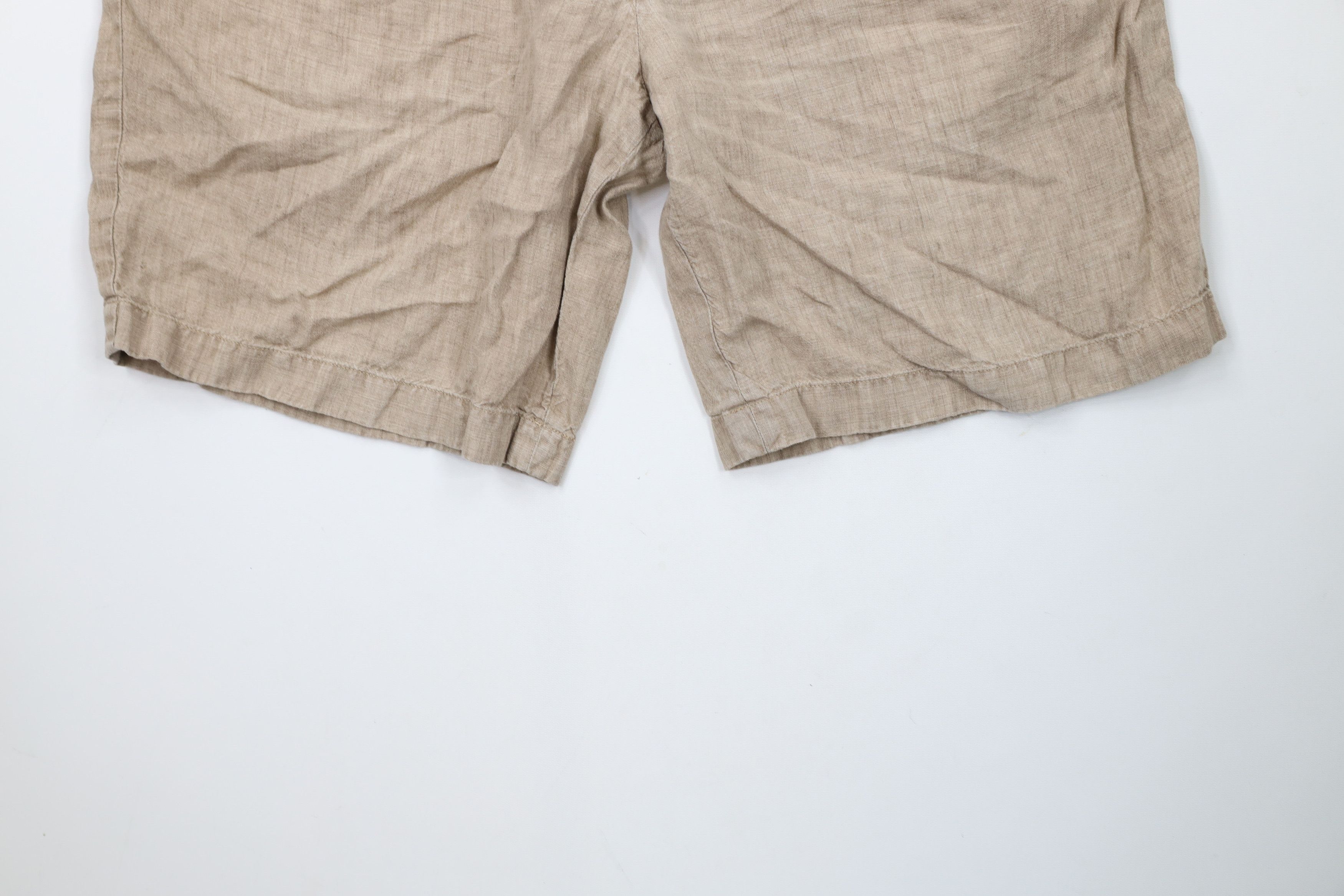 Nautica × Vintage Vintage Nautica Above Knee Linen Shorts Beige Brown Size US 35 - 4 Thumbnail
