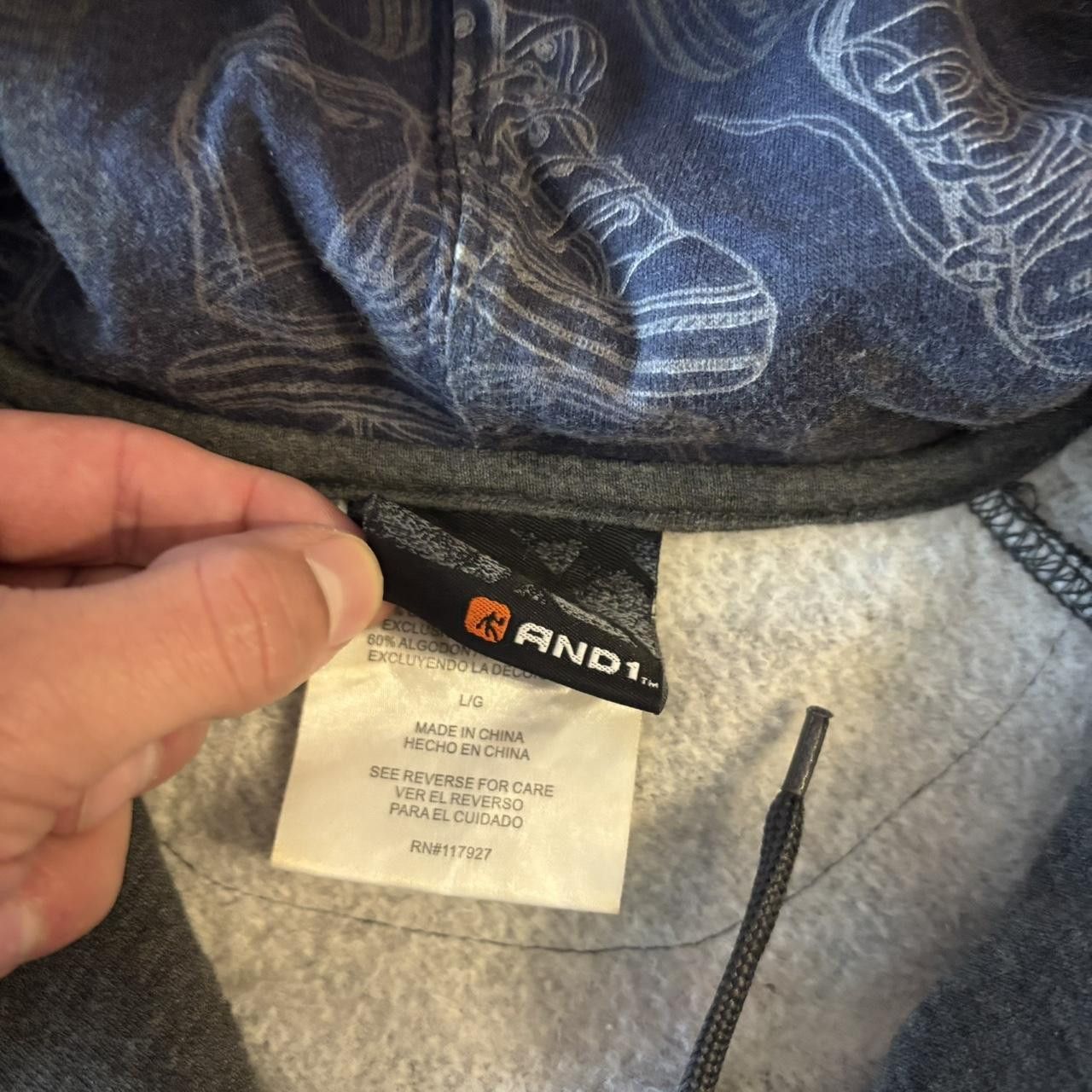 Vintage Crazy Vintage Y2K/2000s Grey And1 Streetwear Skater Style Zip Up Hoodie! Size L Size US L / EU 52-54 / 3 - 6 Thumbnail