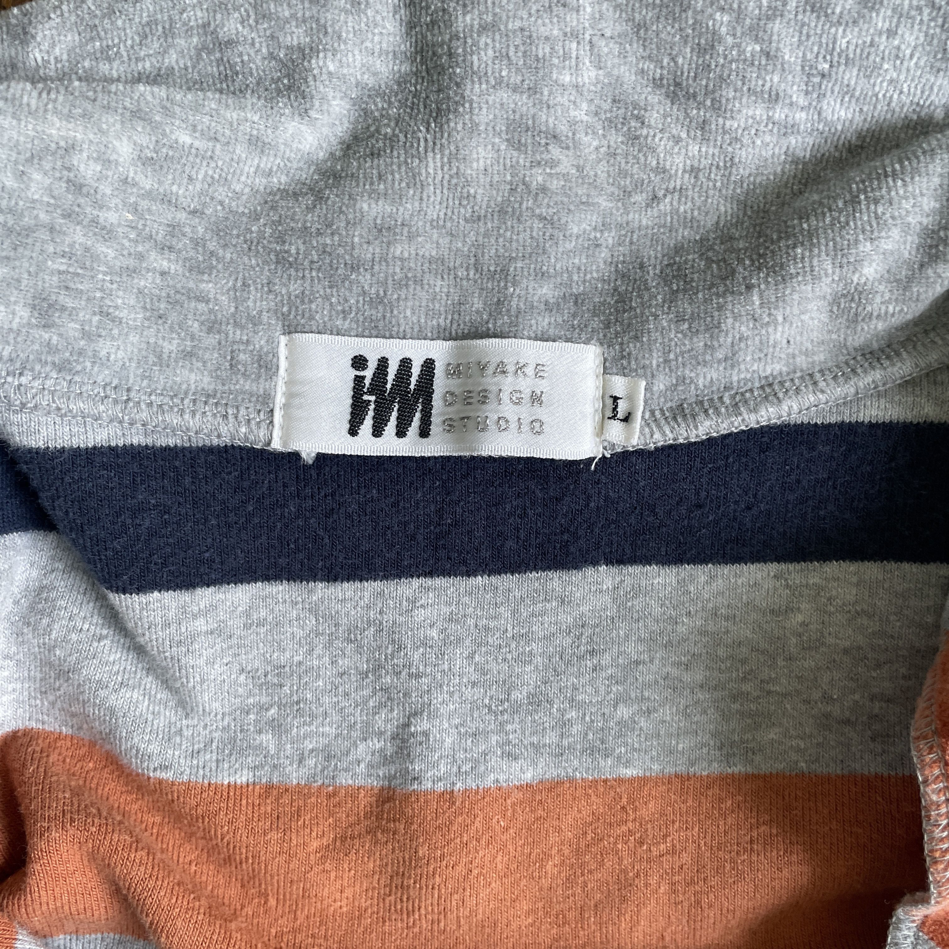 Issey Miyake Issey Miyake Half Zip Stripped Sweatshirt Size US L / EU 52-54 / 3 - 3 Thumbnail