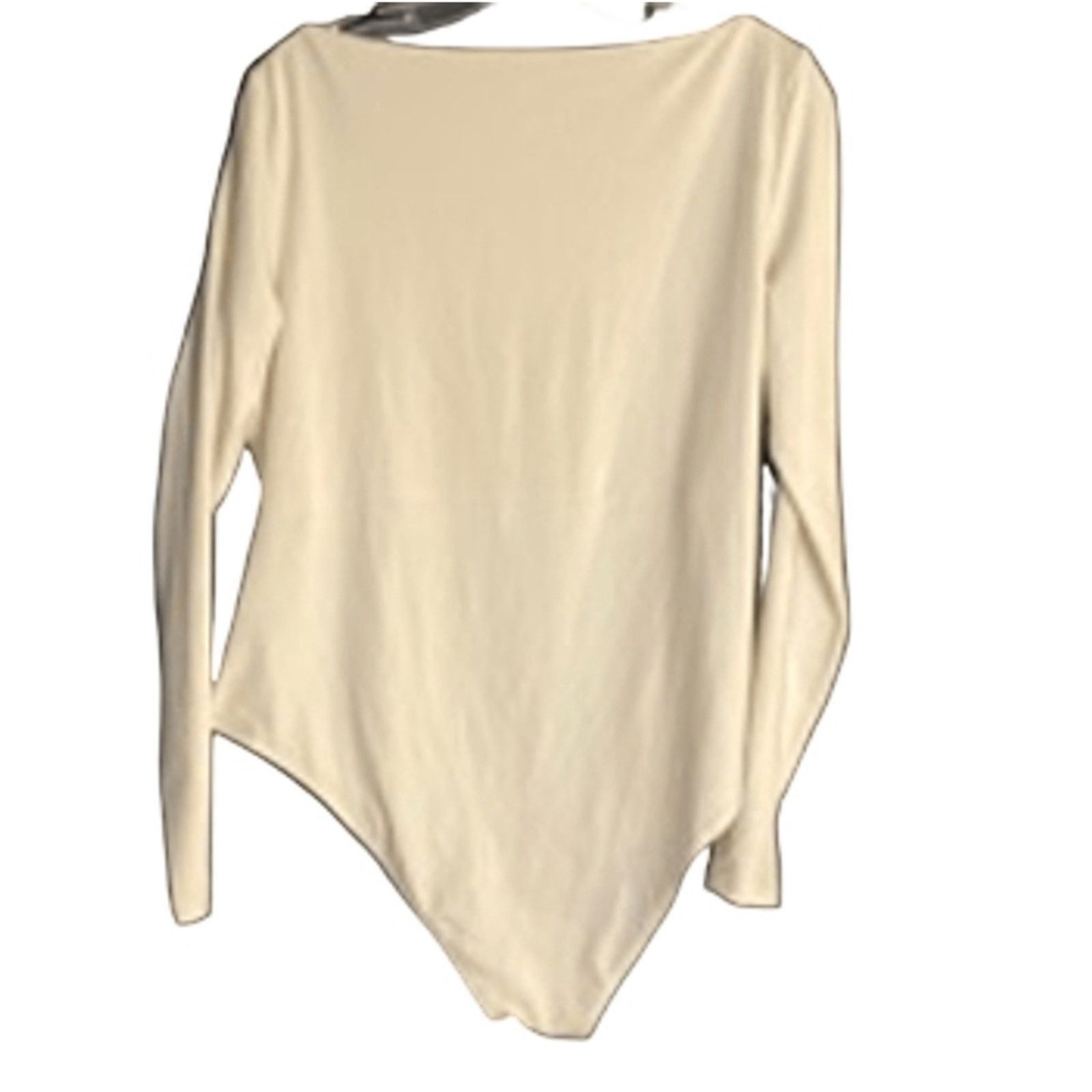 H&M Minimalist Cream Long Sleeve Stretch Bodysuit H&M Women’s XL Size XL / US 12-14 / IT 48-50 - 5 Thumbnail