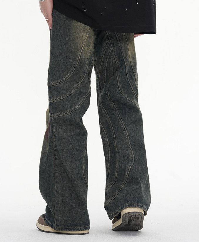 Jean × Vintage Y2K Dirty Grunge Hip Hop Baggy Jeans Size US 34 / EU 50 - 3 Thumbnail