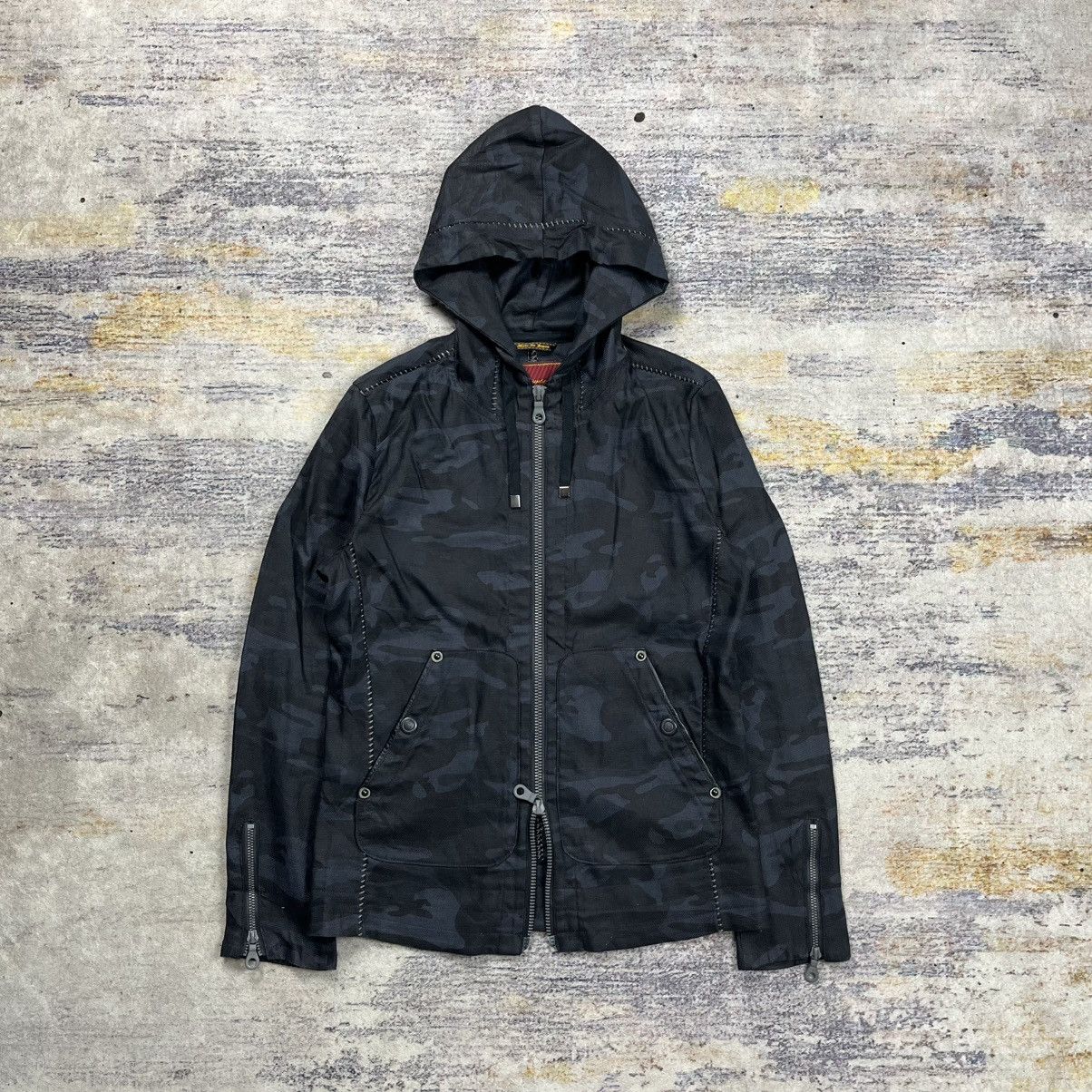 Isamu Katayama Backlash × Japanese Brand Cherry sunburst avant garde scar stitch camouflage jacket Size US S / EU 44-46 / 1 - 1 Thumbnail