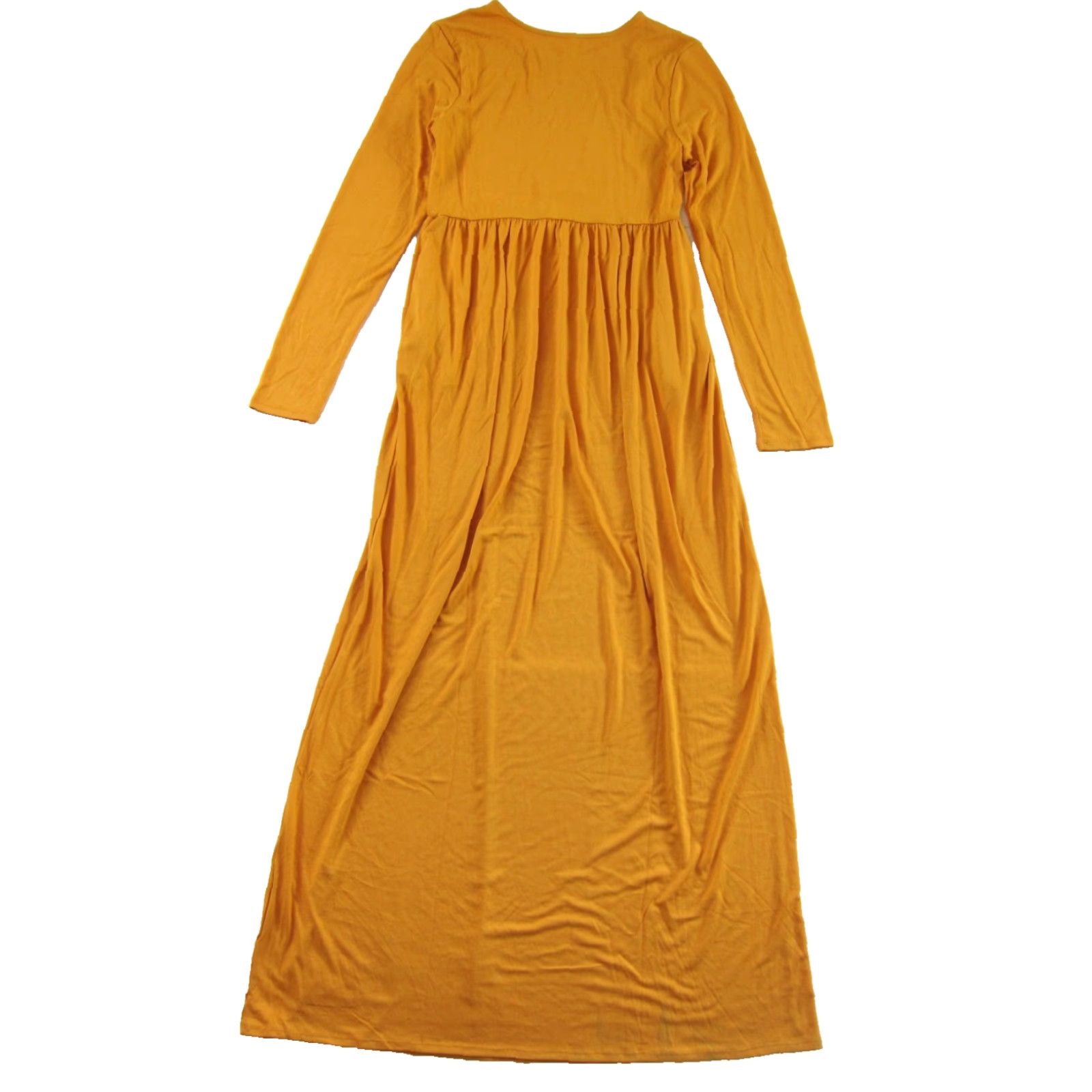 Vintage Zenana Outfitters Orange Jersey Stretch Empire Long Sleeve Maxi Dress M Size M / US 6-8 / IT 42-44 - 2 Thumbnail