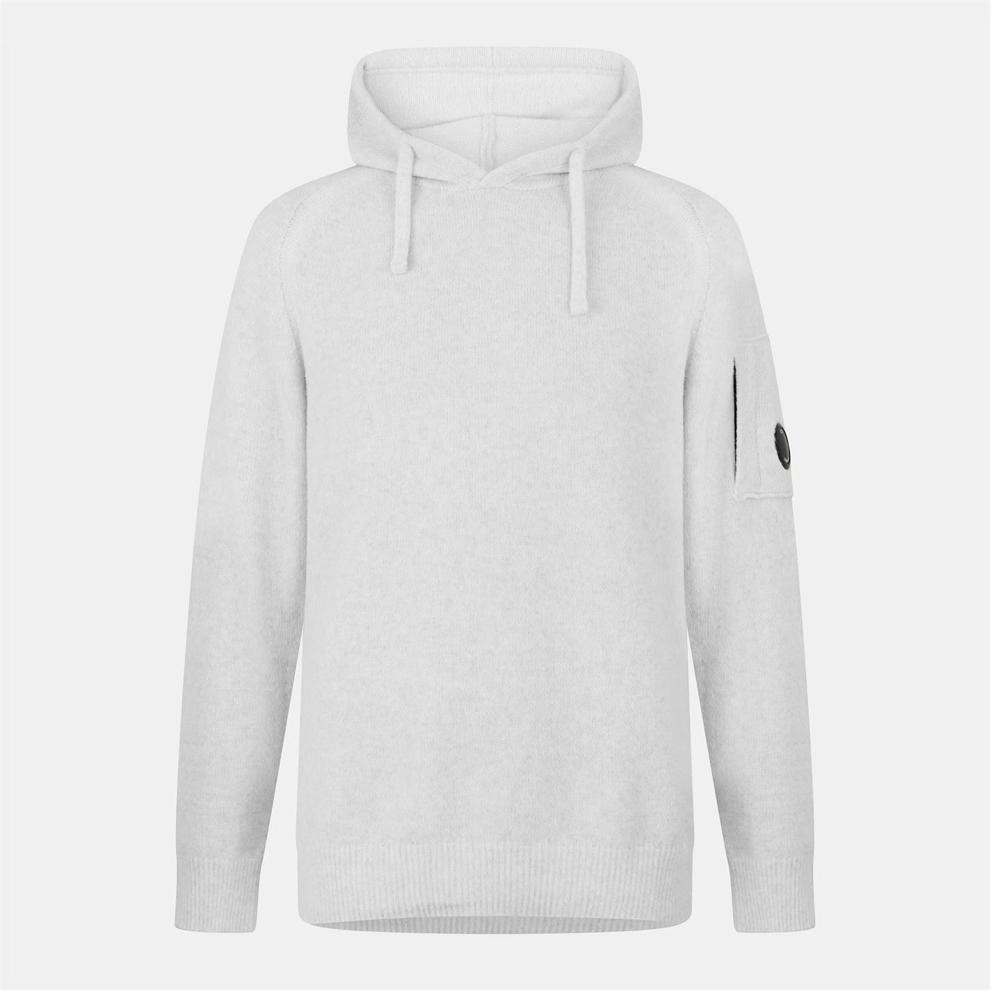 C.P. Company o1g2r1mq0426 Lens Knitted Hoodie in White Size US M / EU 48-50 / 2 - 1 Thumbnail