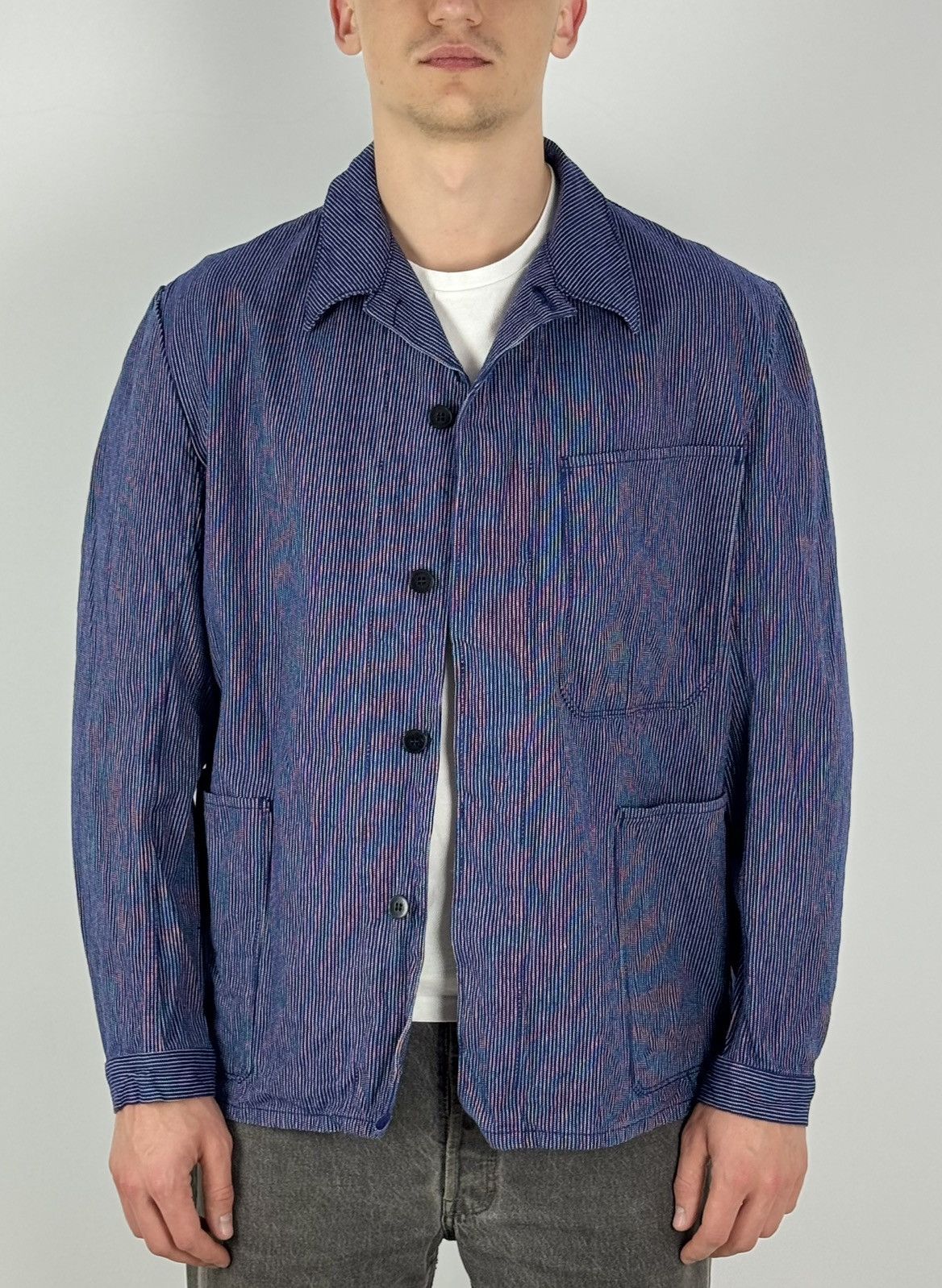 Vintage 1980’s Vintage Lutteurs Sanfor Work Blue Jacket Size US L / EU 52-54 / 3 - 1 Thumbnail