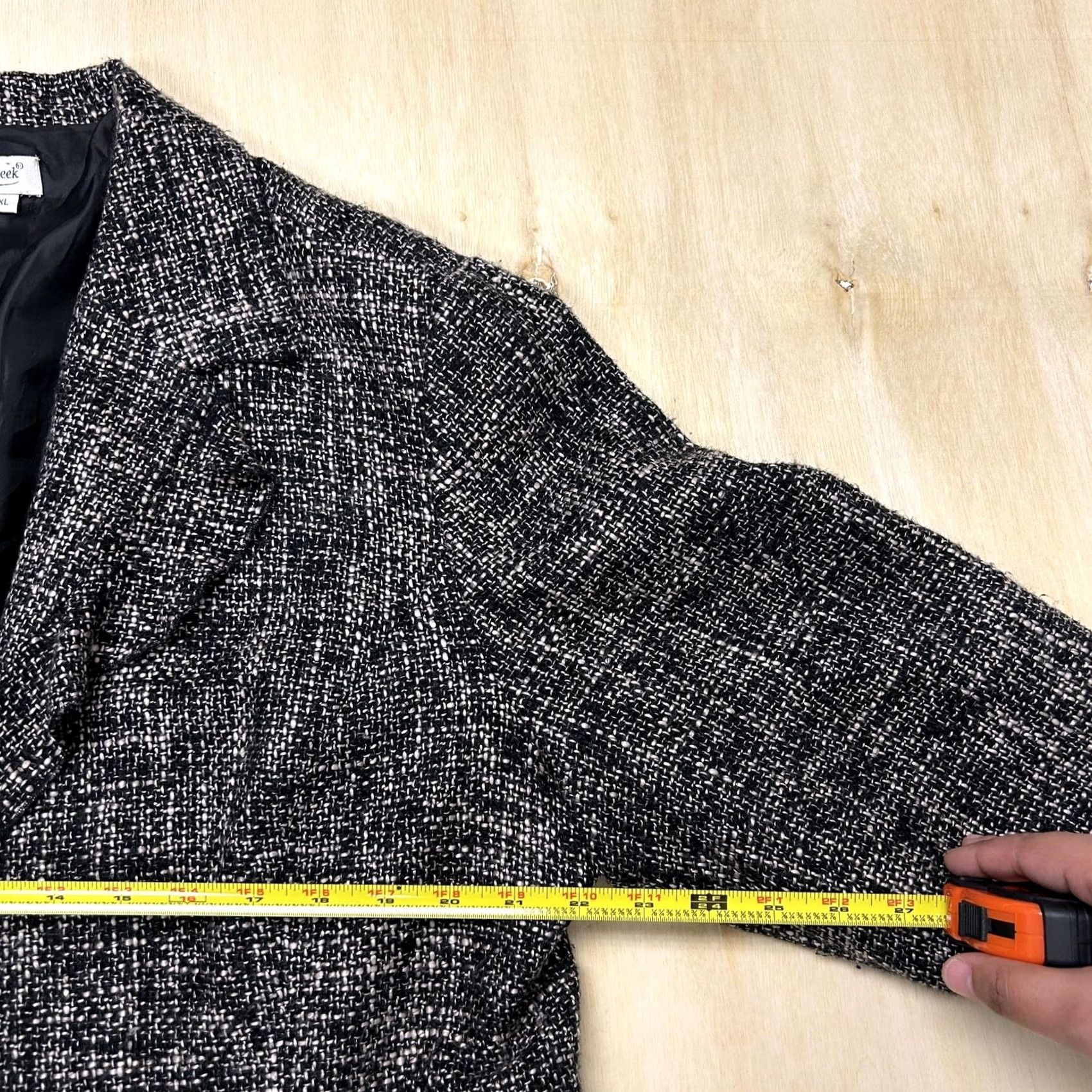 Coldwater Creek VINTAGE Coldwater Creek Blazer Jacket Womens XL Black Boucle Ruffle Hem Tweed Size XL / US 12-14 / IT 48-50 - 5 Thumbnail
