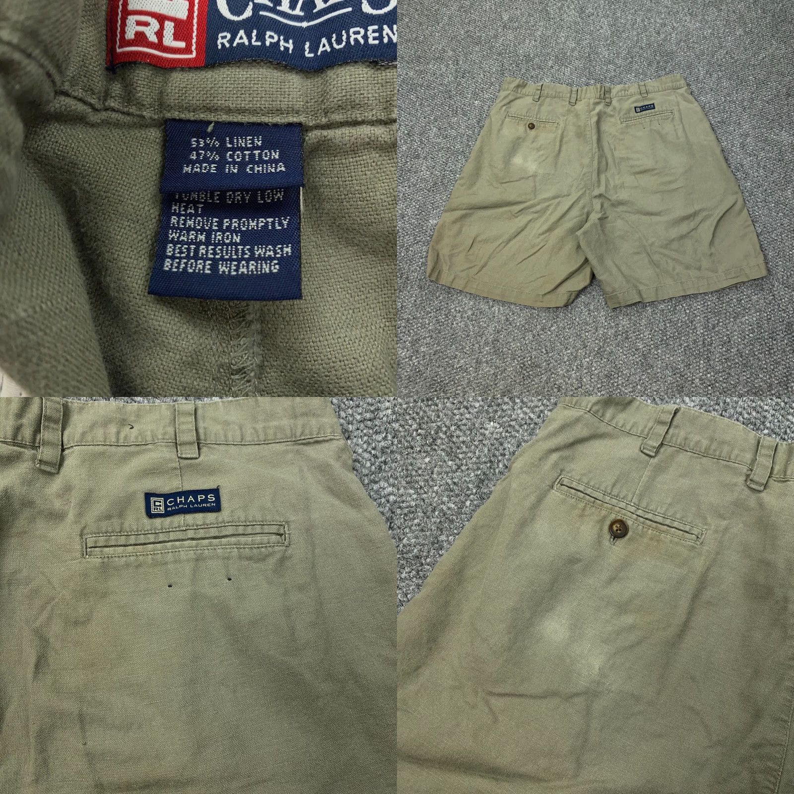 Chaps VTG Chaps Shorts Mens Size 38 Beige Relaxed Golf Linen Blend 90s Size US 38 / EU 54 - 8 Thumbnail