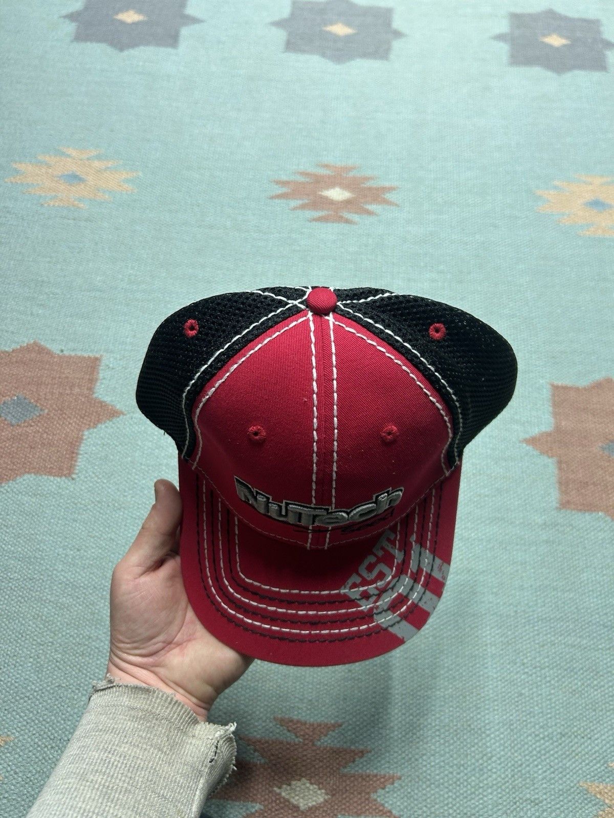 Vintage NuTech seeds trucker hat mesh farm feed red black NOS Size ONE SIZE - 3 Thumbnail