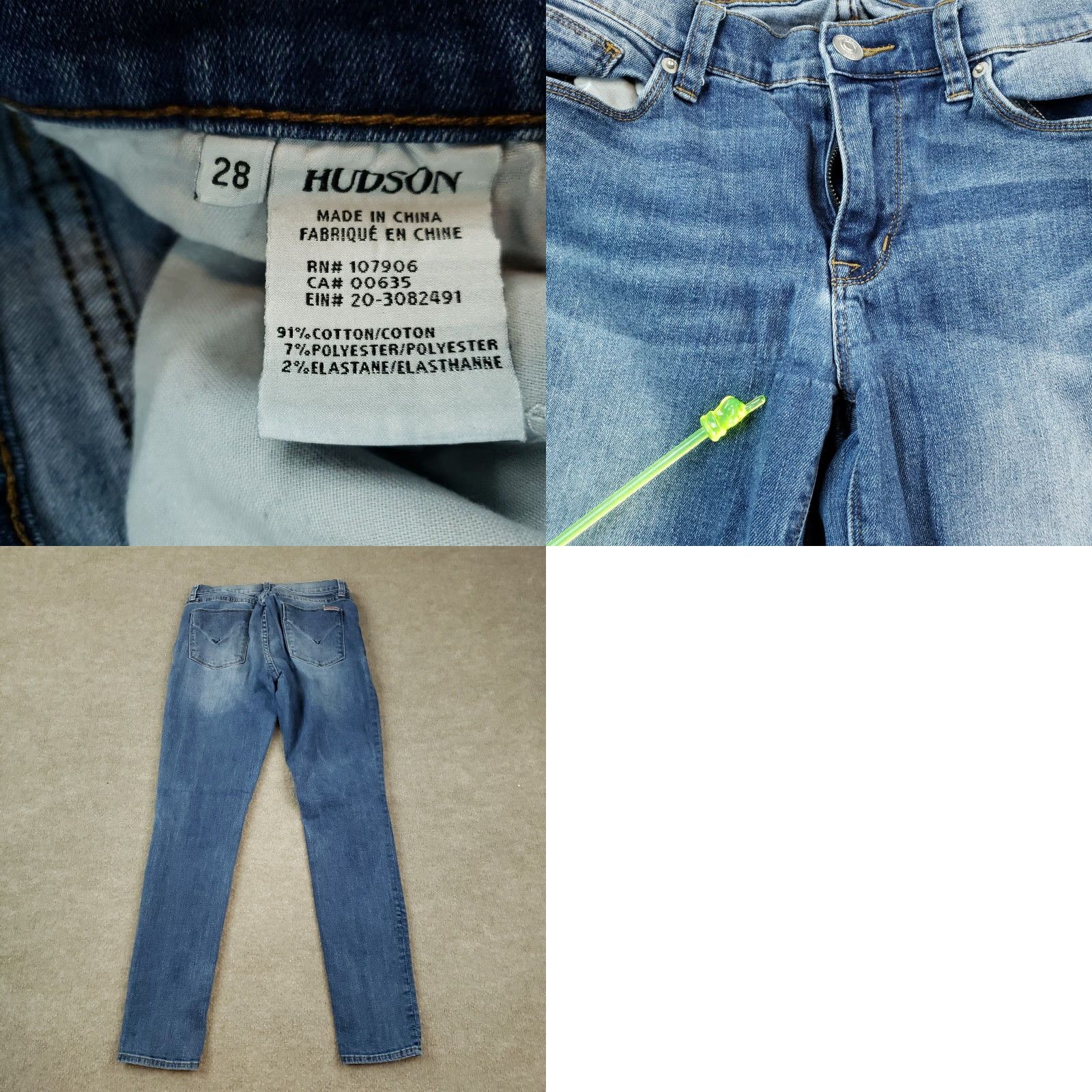 Hudson Hudson Jeans Womens Ankle Skinny Blue Stretch Size 28" / US 6 / IT 42 - 8 Thumbnail