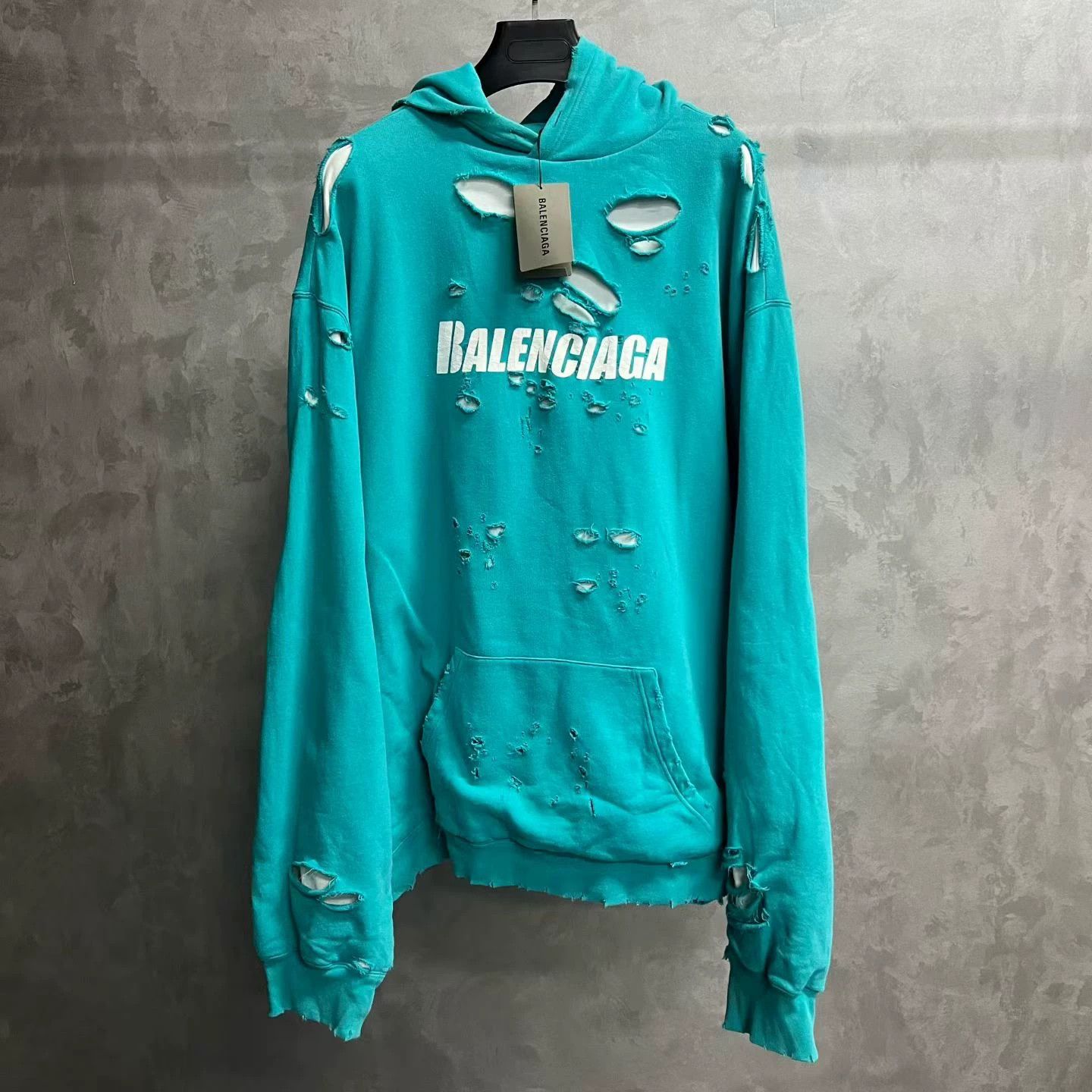 Balenciaga Balenciaga Printed Blue Hoodie L Men Size US L / EU 52-54 / 3 - 1 Thumbnail