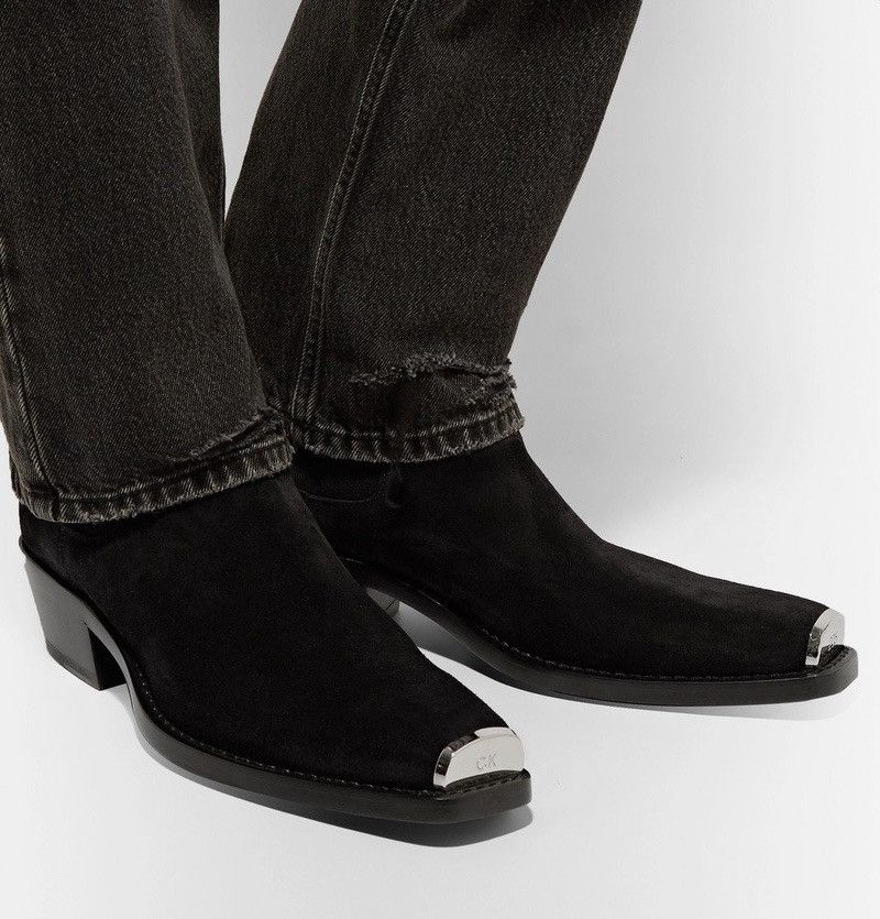 Calvin Klein 205W39NYC Suede Metal Toe Cap Boots Size US 9 / EU 42 - 2 Thumbnail