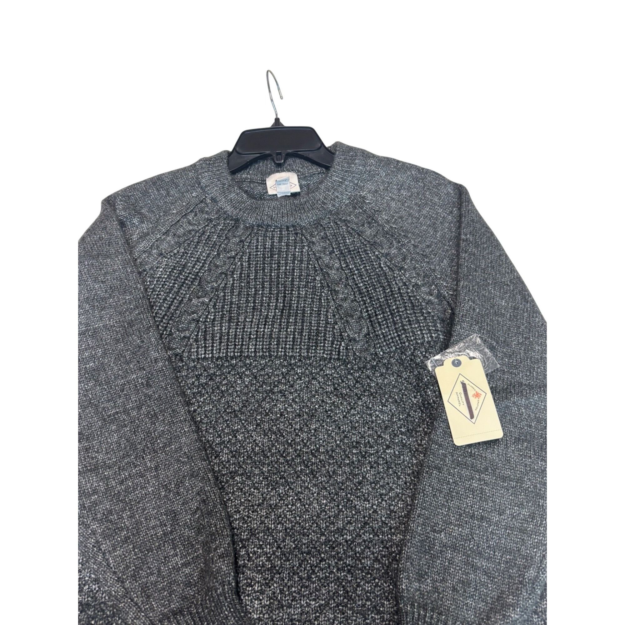 Other St. John’s Bay Mixed Stitch Reglan, Crew Neck Sweater, Charc Size M / US 6-8 / IT 42-44 - 8 Thumbnail