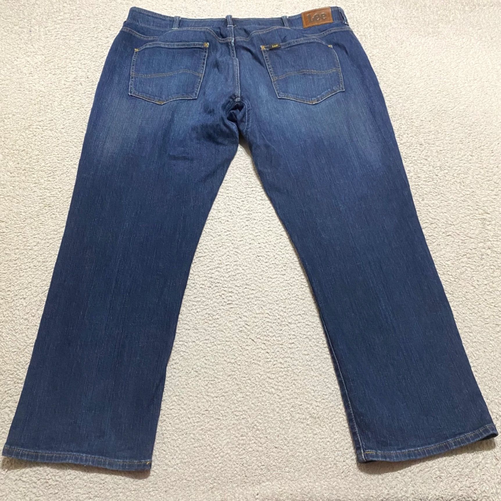 Lee Lee Mens Jeans Blue Denim Dark Wash Motion Stretch Straight 40x29 Regular Waist 5-Pocket Denim Jeans Mens Blue Size US 40 / EU 56 - 2 Thumbnail