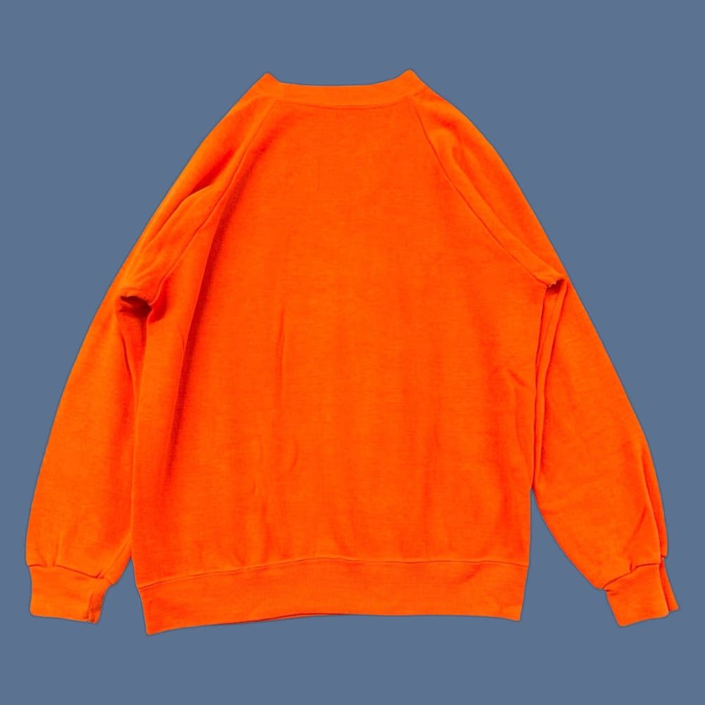 VINTAGE Sportswear Sweatshirt Shirt Orange Crewneck Large Men 70s USA Orange Pullover Lightweight Breathable Knit Acrylic