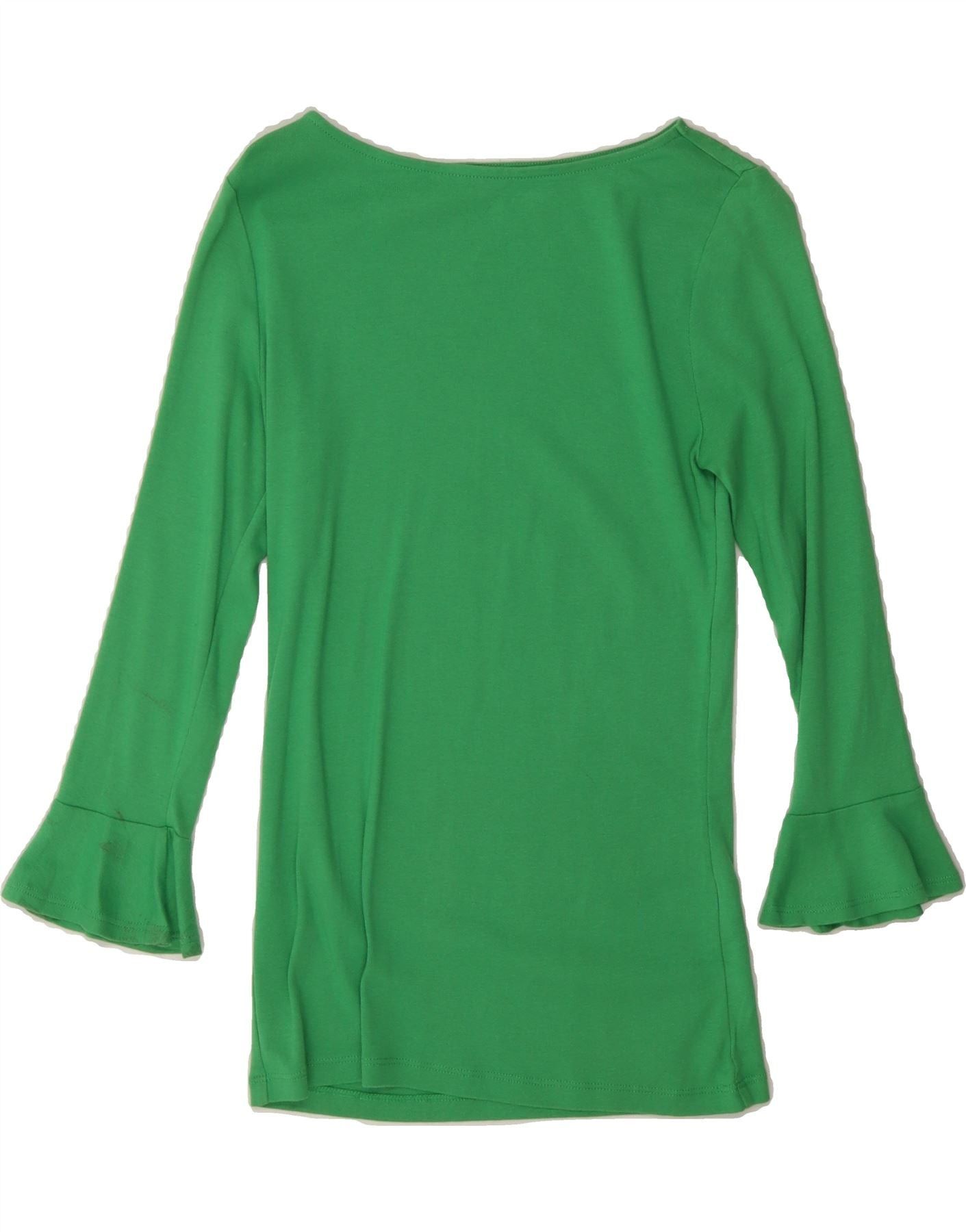 Ralph Lauren Womens 3/4 Sleeve Boat Neck Jumper Sweater UK 8 Small Green Size S / US 4 / IT 40 - 1 Thumbnail