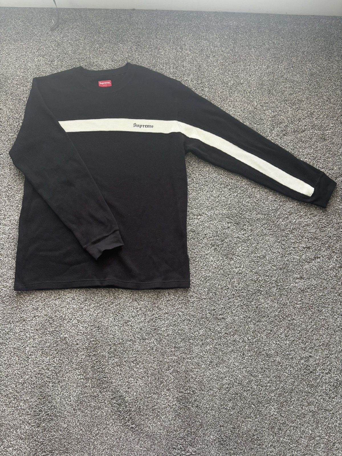 Lacoste × Supreme Supreme LACOSTE Stripe Cardigan Black Large