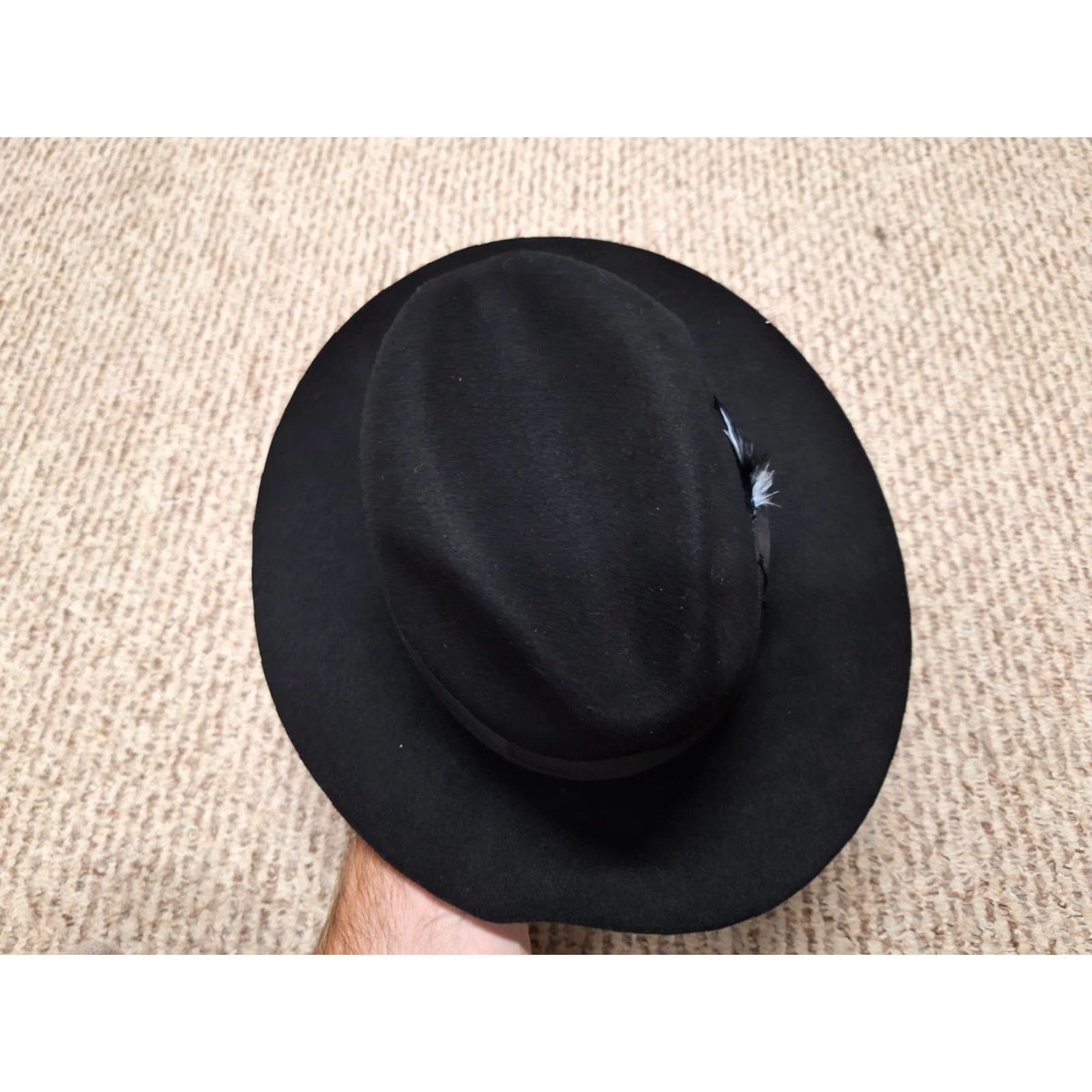 Stetson VINTAGE Stetson Fedora Black 6 7/8" 55 Royal Deluxe 6 7/8" Fedora Mens Black Size ONE SIZE - 5 Thumbnail