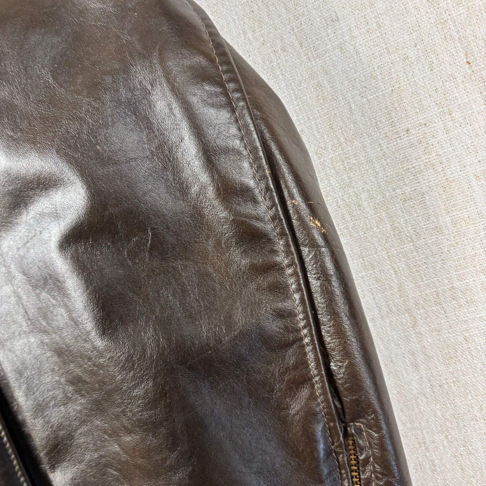 Vintage VTG 70s Brown Leather Motorcycle Talon Zipper Sz 52 Jacket Size US XL / EU 56 / 4 - 5 Thumbnail