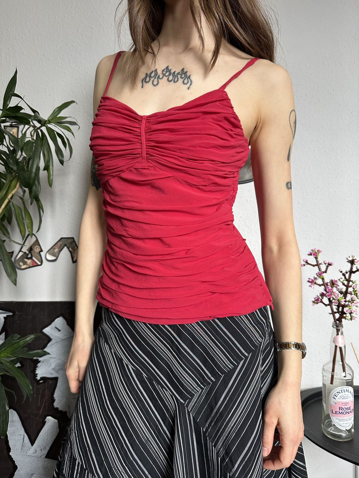 SikSilk × Vintage Silk Draped Bustie Corset Imitation Sheath Crop Top Size M / US 6-8 / IT 42-44 - 6 Thumbnail
