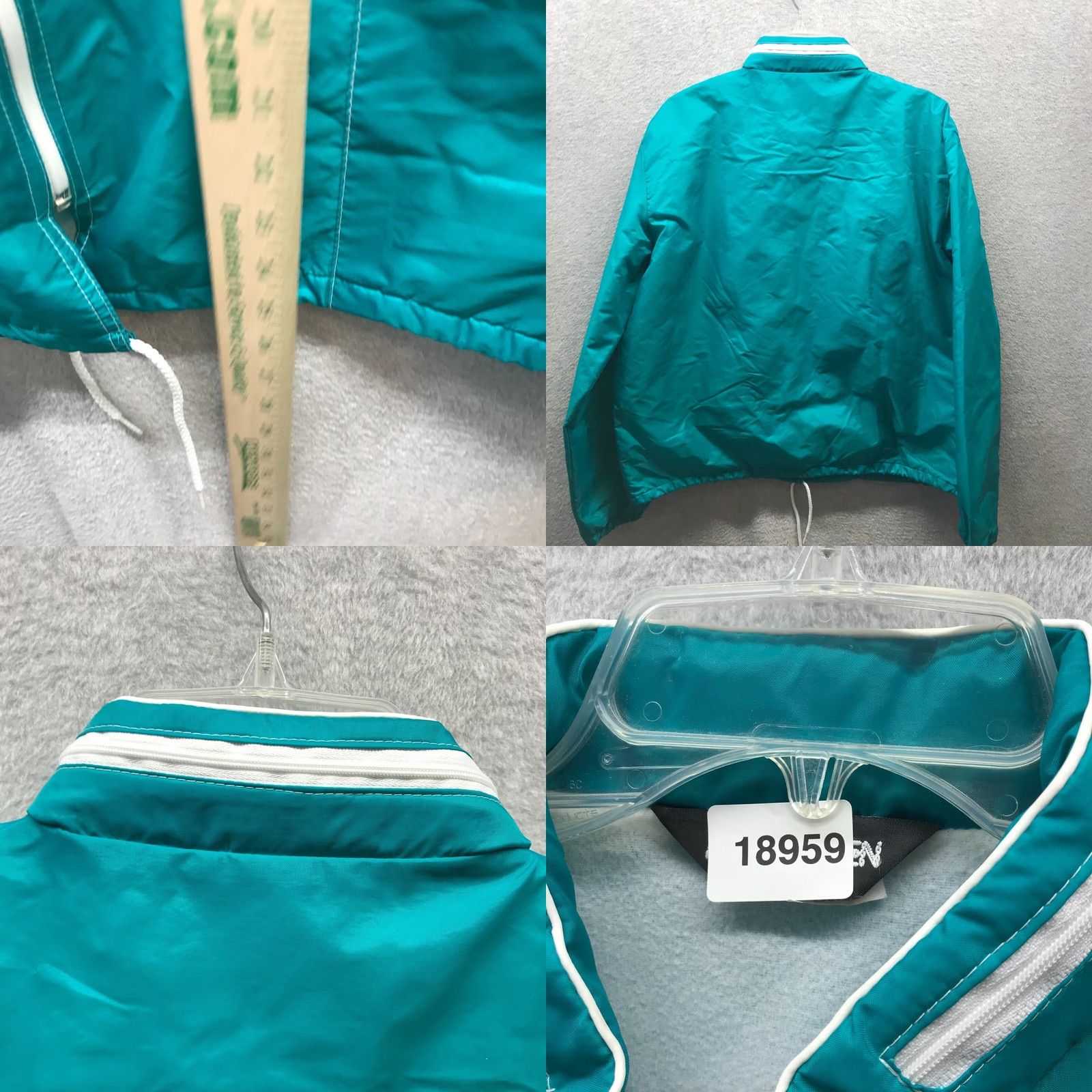 AQUA Aqua Sheen Jacket Womens Large Blue Hooded Packable 3-in-1 Jacket, Zip, Casual, Nylon, Mid-Length, Regular, Womens Size L / US 10 / IT 46 - 8 Thumbnail