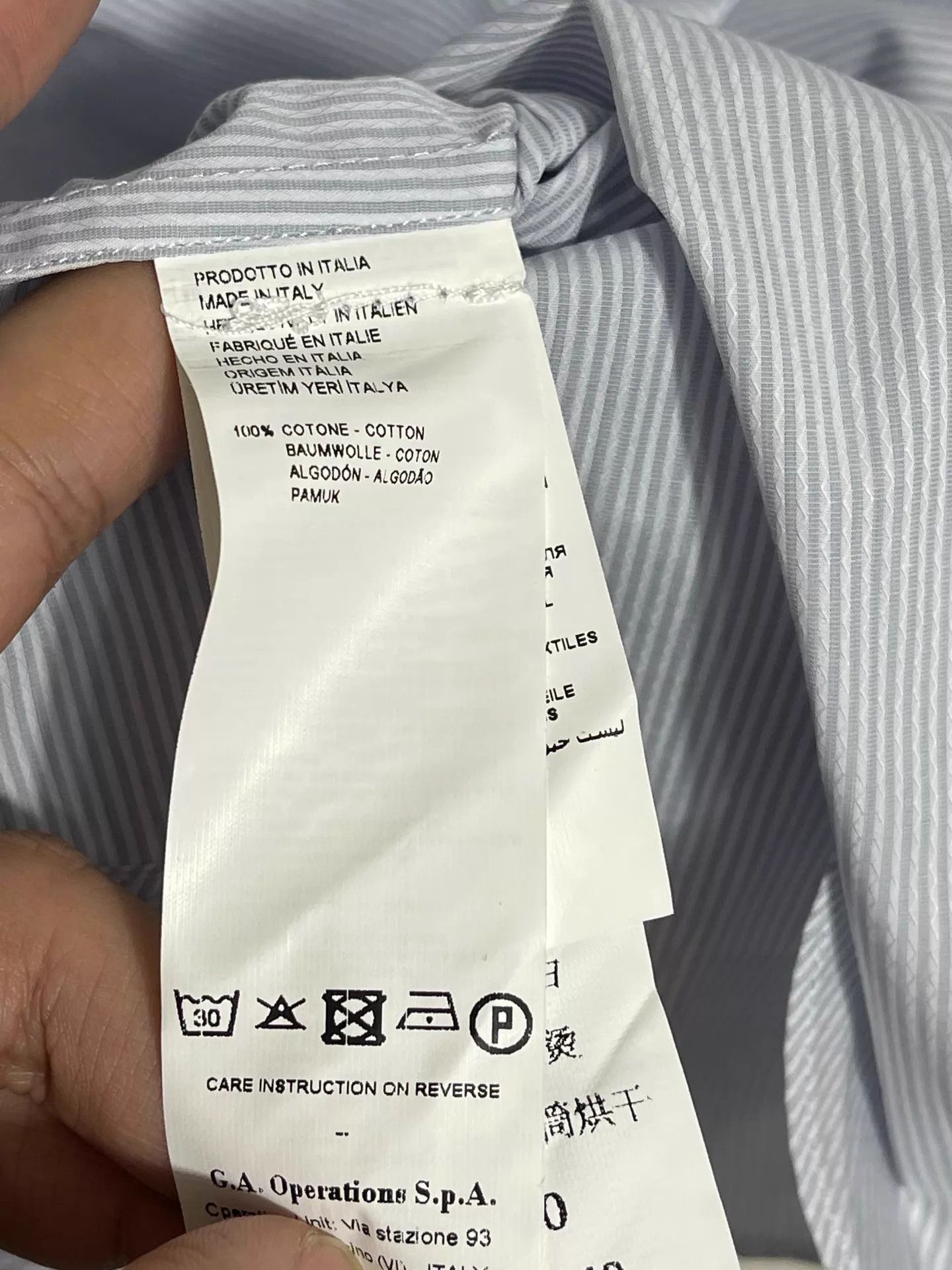 Giorgio Armani Giorgio Armani Slim 100% Cotton Long Sleeve Shirt 40 (New) Size US M / EU 48-50 / 2 - 6 Thumbnail
