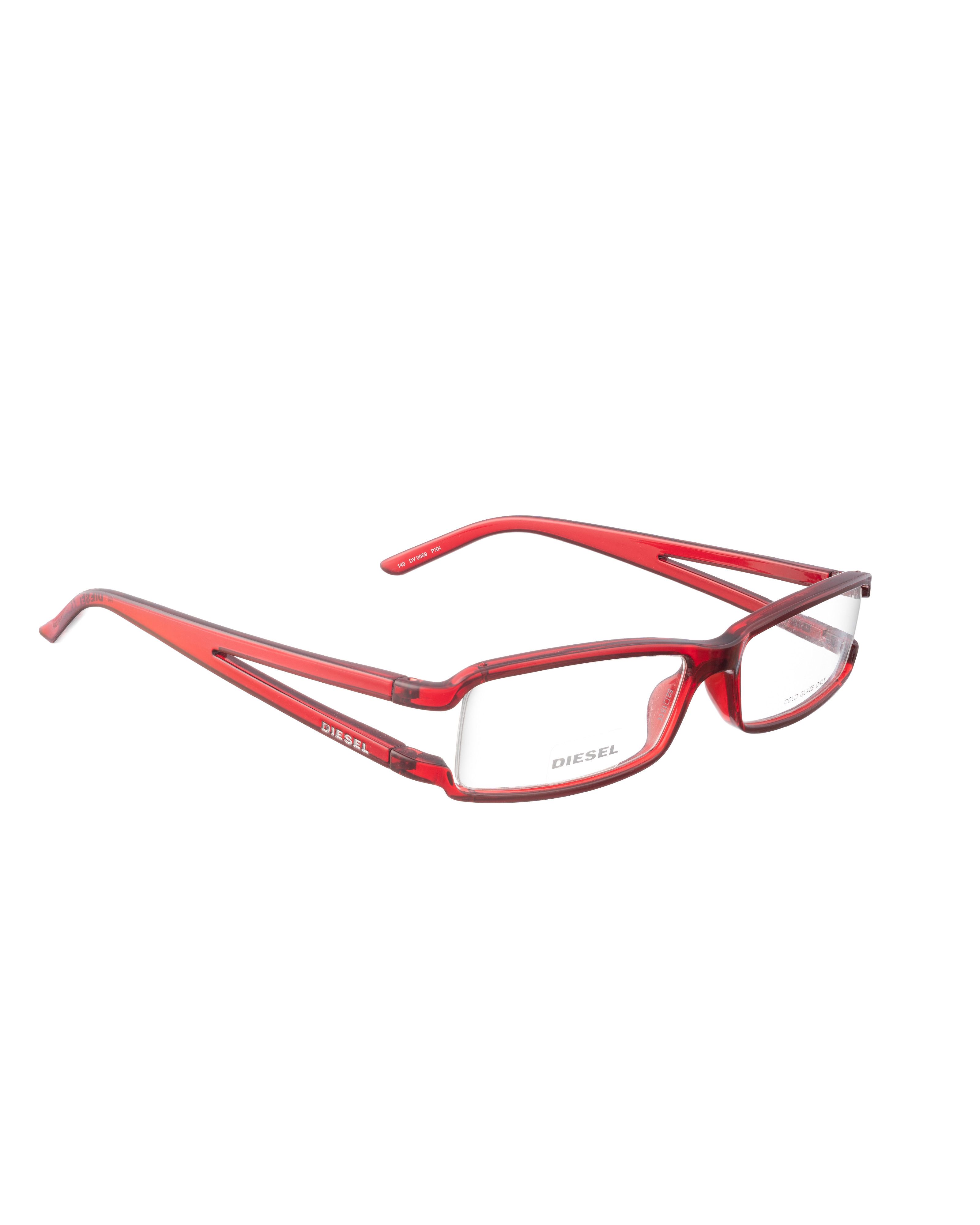 Diesel Diesel 90s Burgundy Glasses with Cut Outs Details Size ONE SIZE - 1 Thumbnail
