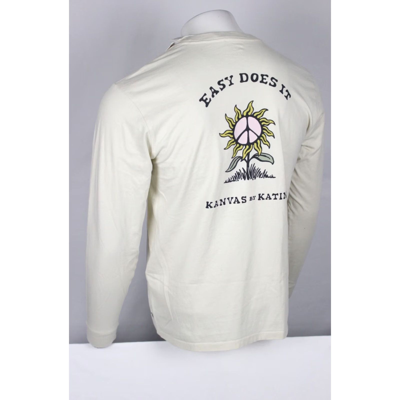 Katin Katin Men’s Sunflower Long Sleeve T Shirt M Medium White 100% Organic Cotton Size US M / EU 48-50 / 2 - 2 Thumbnail
