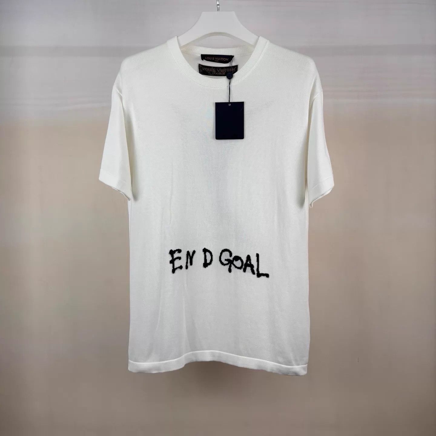 Louis Vuitton Louis Vuitton END GOAL Big Logo White Silk Knit Short Sleeve L Size US L / EU 52-54 / 3 - 1 Thumbnail
