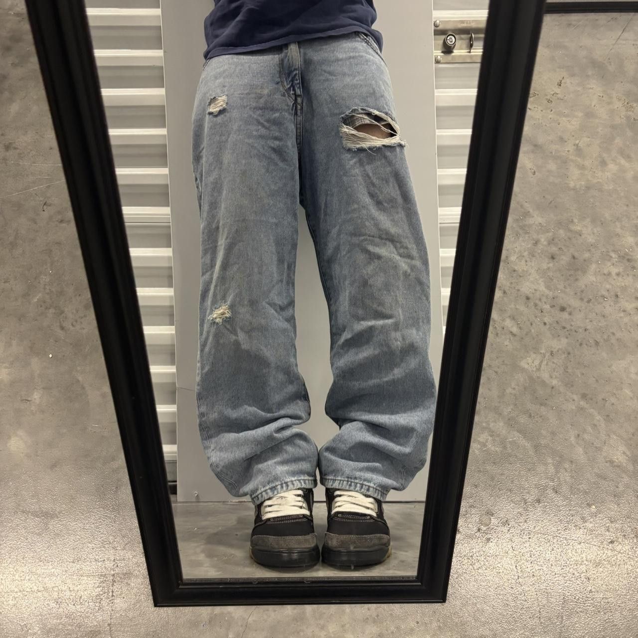 Japanese Brand × Vintage Crazy Vintage Y2K/2000s Light Wash Distressed Streetwear Denim Jeans! Size US 31 - 1 Thumbnail