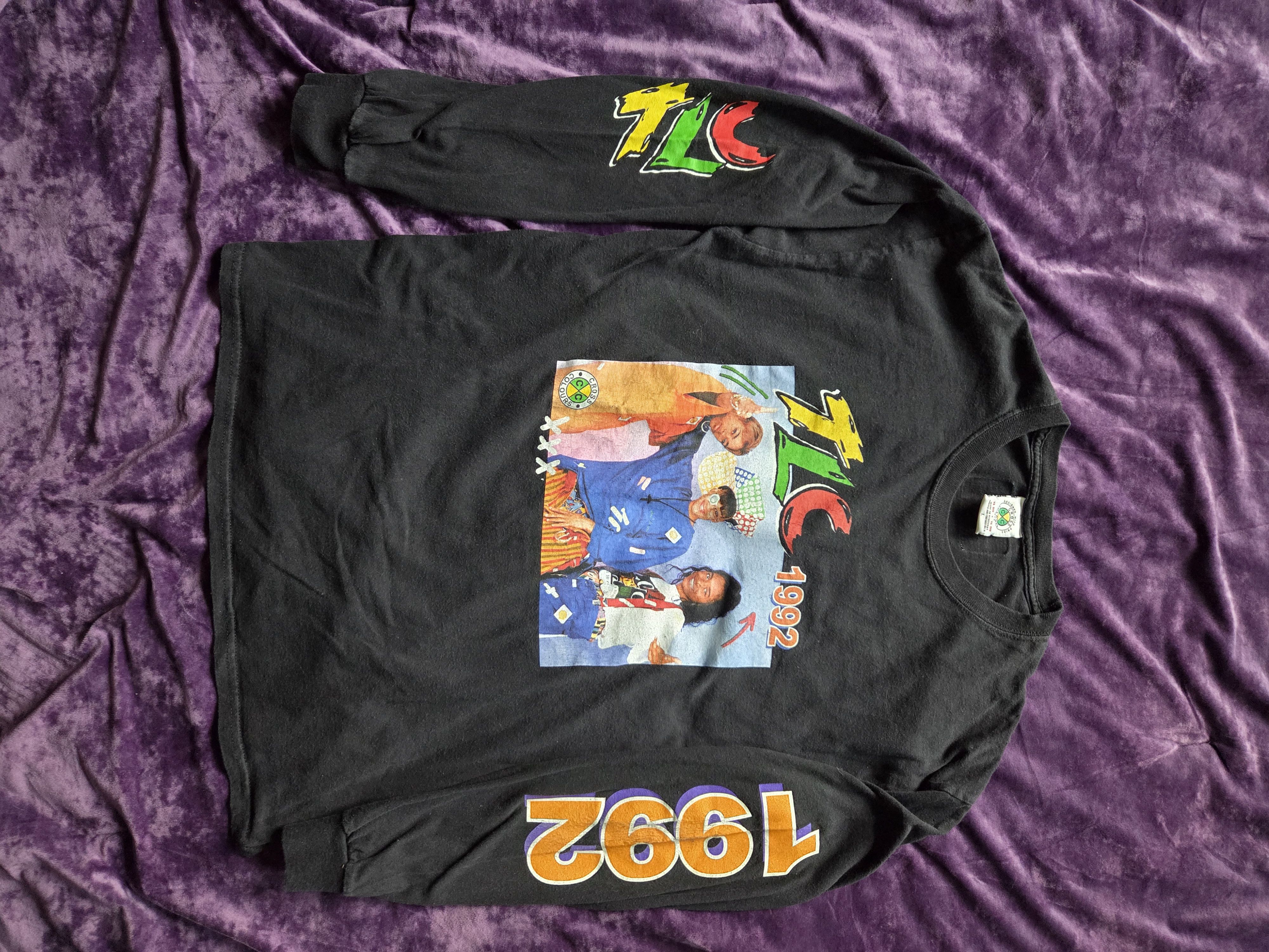 Cross Colours Rare Vintage 1992 Cross Colours x TLC Long Sleeve Shirt Size US L / EU 52-54 / 3 - 1 Thumbnail