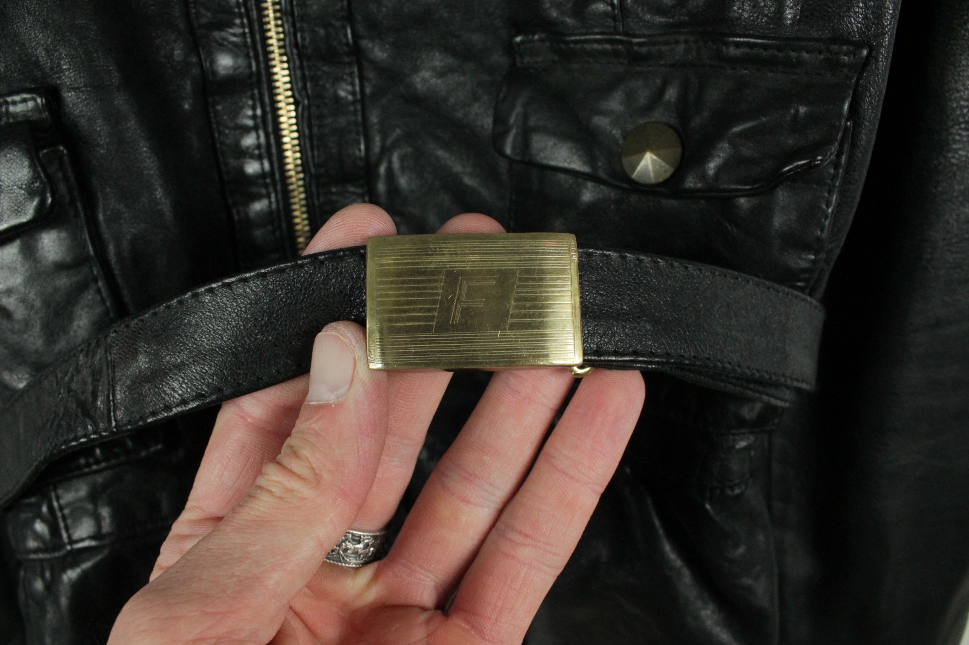 Golden Goose Golden Goose DB Black Leather Belted Jacket Women's Size S / US 4 / IT 40 - 4 Thumbnail