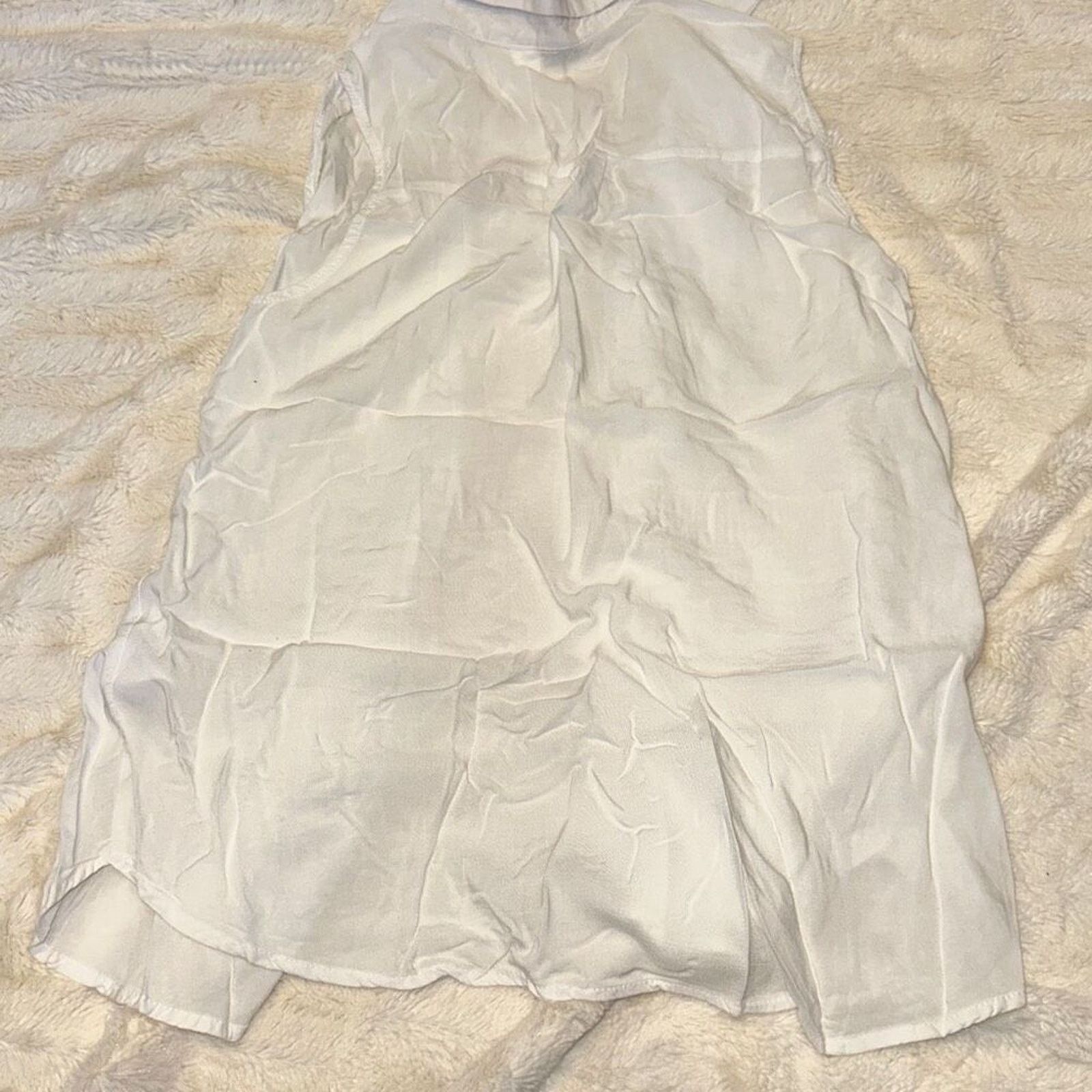 Divided Divided Button Front White Collared Tank Top | Sz 8 Size M / US 6-8 / IT 42-44 - 5 Thumbnail