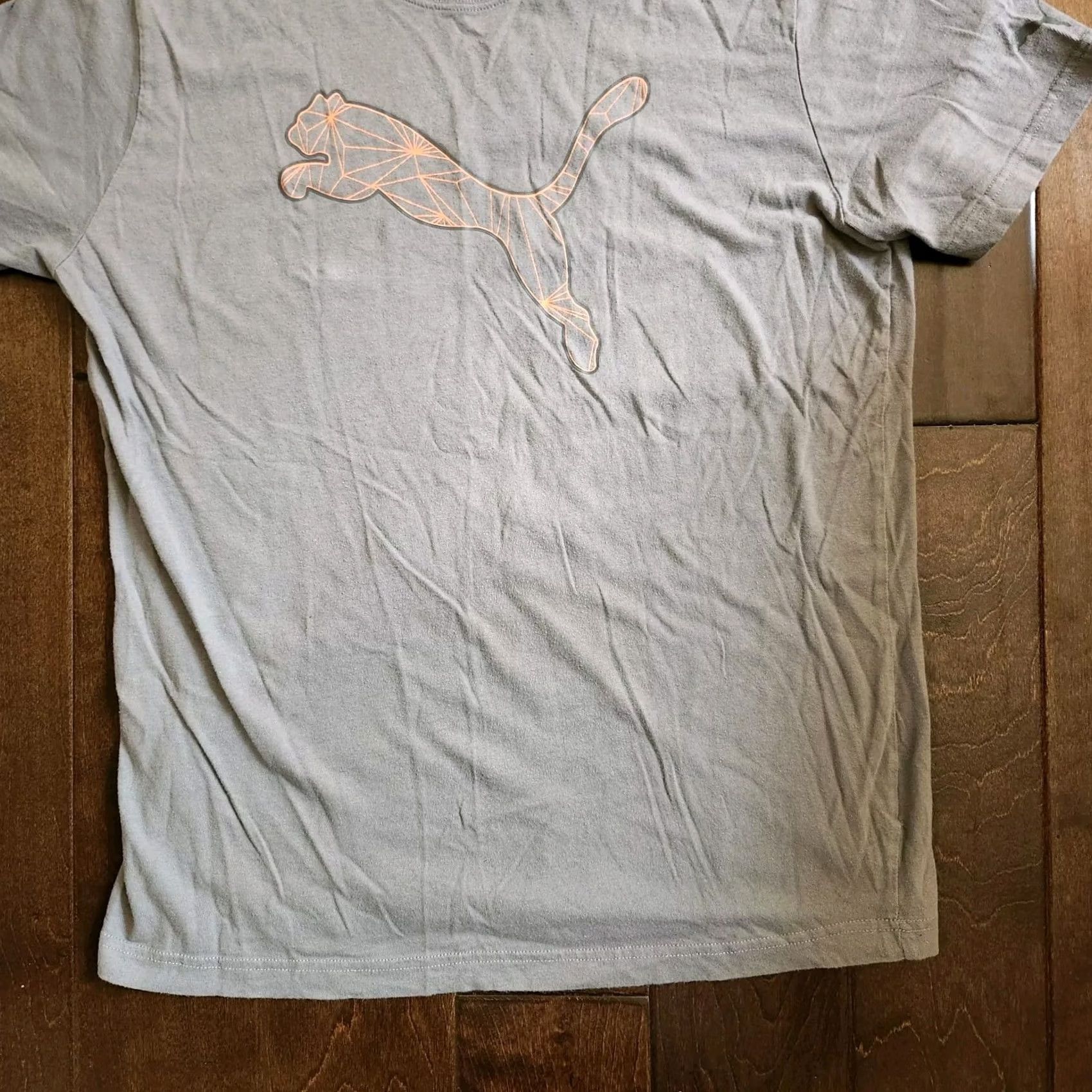 Puma PUMA Men Gray Logo Short Sleeve T-shirt - Size L/M Crew Neck, Regular Fit, Solid, 100% Cotton, Men’s Shirt, Gray, Logo, Guatemala Size US L / EU 52-54 / 3 - 2 Thumbnail