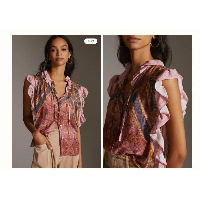 Mes Demoiselles Mes Demoiselles Baclia Printed Blouse Size 40 US 6 NWT mspr Size S / US 4 / IT 40 - 1 Thumbnail