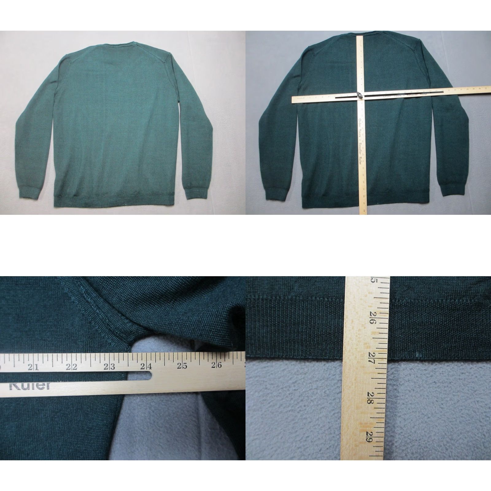 Vintage YRS Years Movement Sweater Mens XL Forest Green Merino Wool Knit V-Neck Pullover Size US XL / EU 56 / 4 - 8 Thumbnail