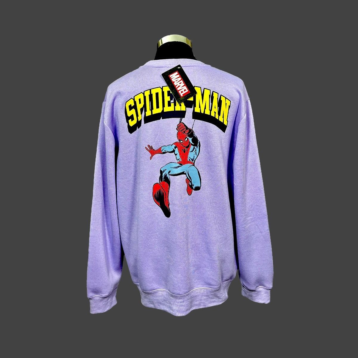Marvel Comics Marvel Spider-Man Light Purple Long Graphic Sweatshirt Sz XL Size US XL / EU 56 / 4 - 2 Thumbnail