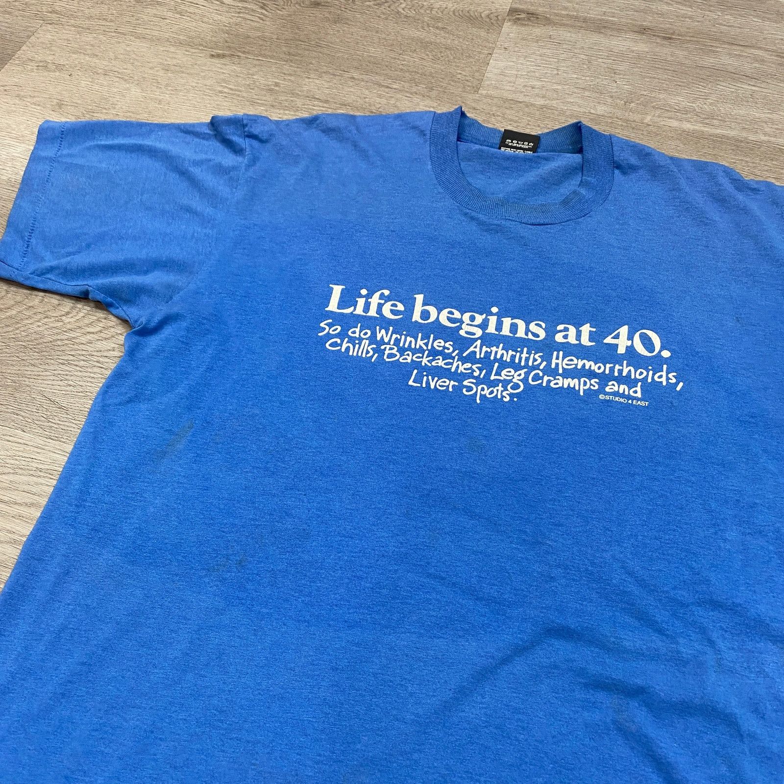 Vintage VTG 90s Life Begins at 40 Single Stitch Funny Shirt XL Humor Size US XL / EU 56 / 4 - 9 Thumbnail