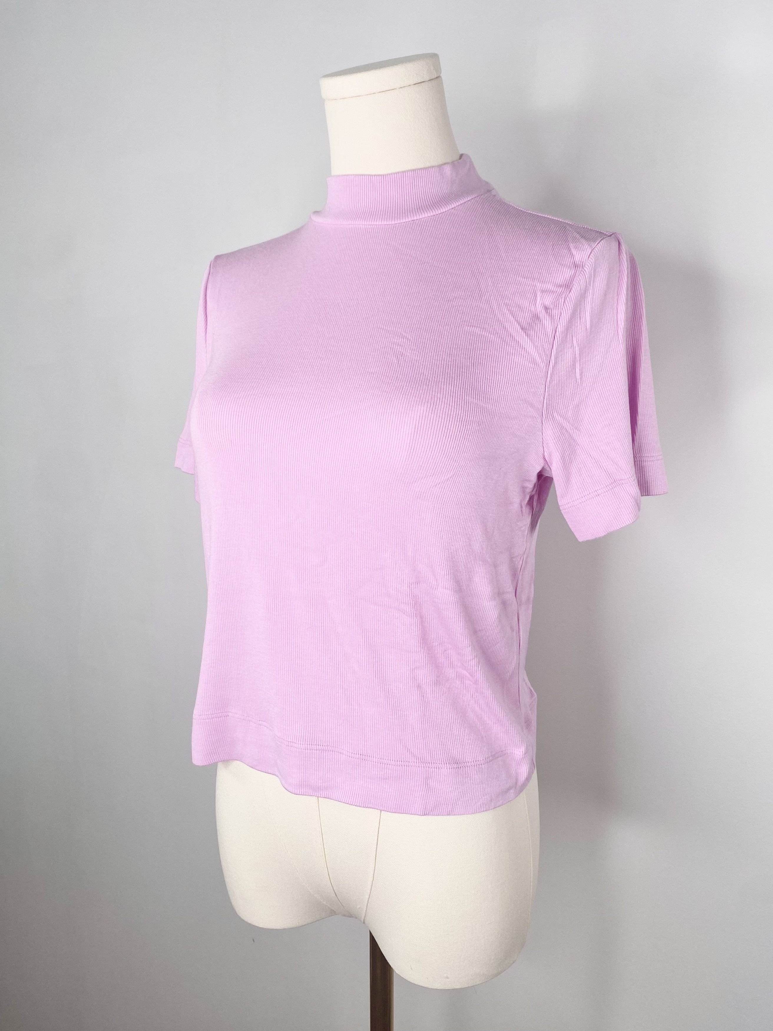 Other Pink mock-neck ribbed turtleneck sweater t-shirt - Babaton Size L / US 10 / IT 46 - 2 Thumbnail