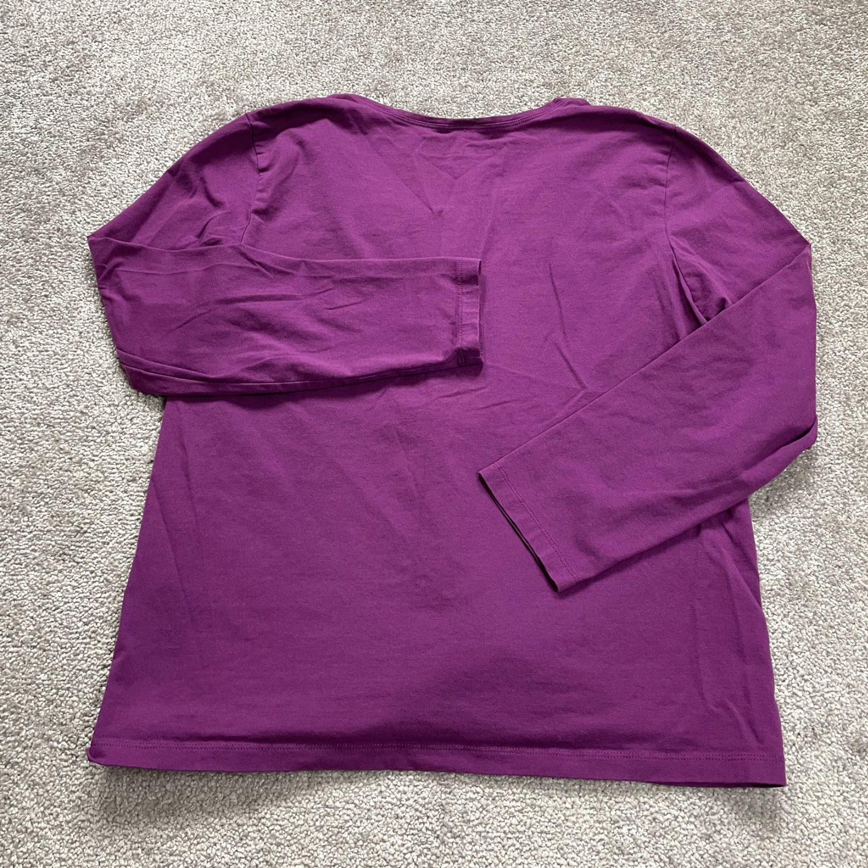 Blair Blair Basic T-Shirt Women's Large Purple Long Sleeve Scoop Neck Casual Top Size L / US 10 / IT 46 - 2 Thumbnail