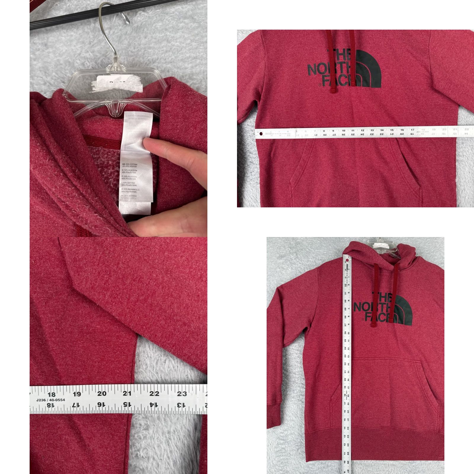 The North Face The North Face Mens Hoodie Pullover Zip Pocket Red Cotton Blend Jersey Size US M / EU 48-50 / 2 - 8 Thumbnail