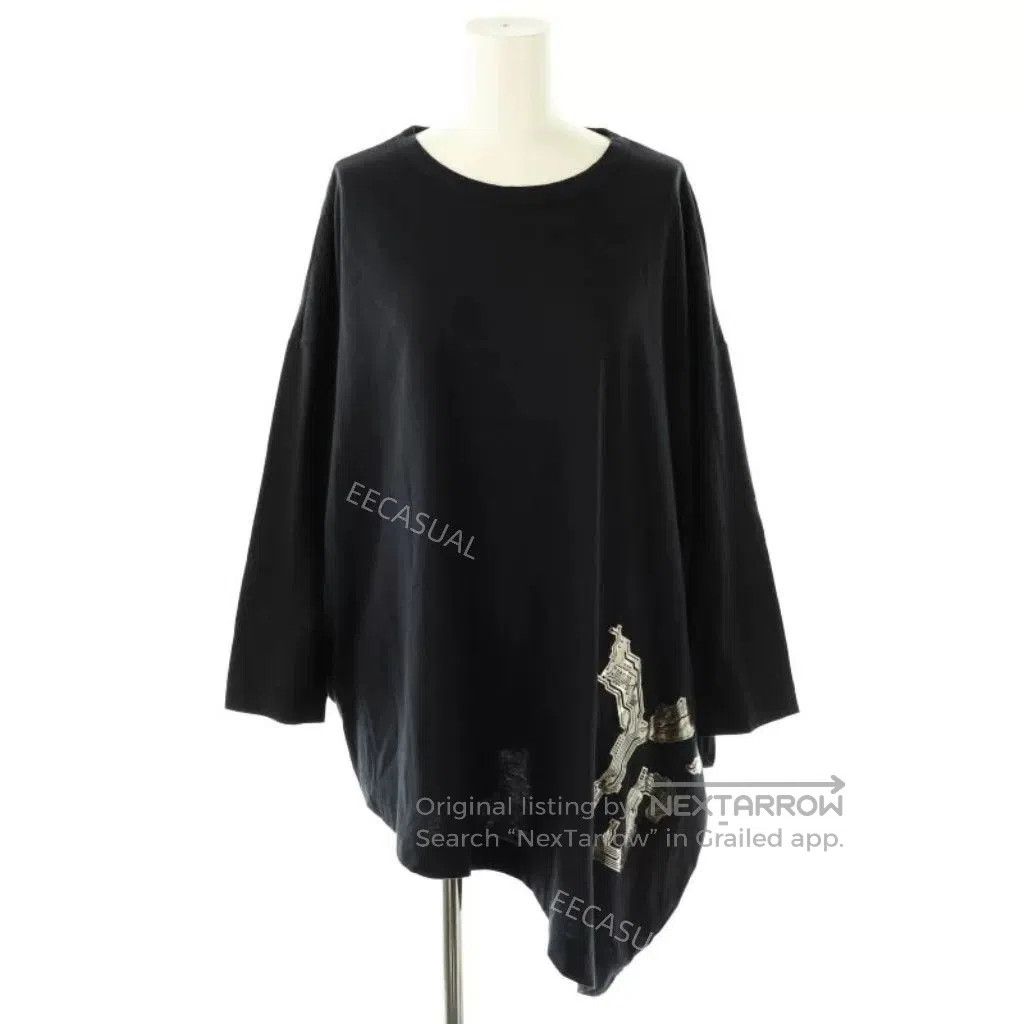 Y's Yamamoto Black Blue Letter Oversize T. Size M / US 6-8 / IT 42-44 - 1 Thumbnail