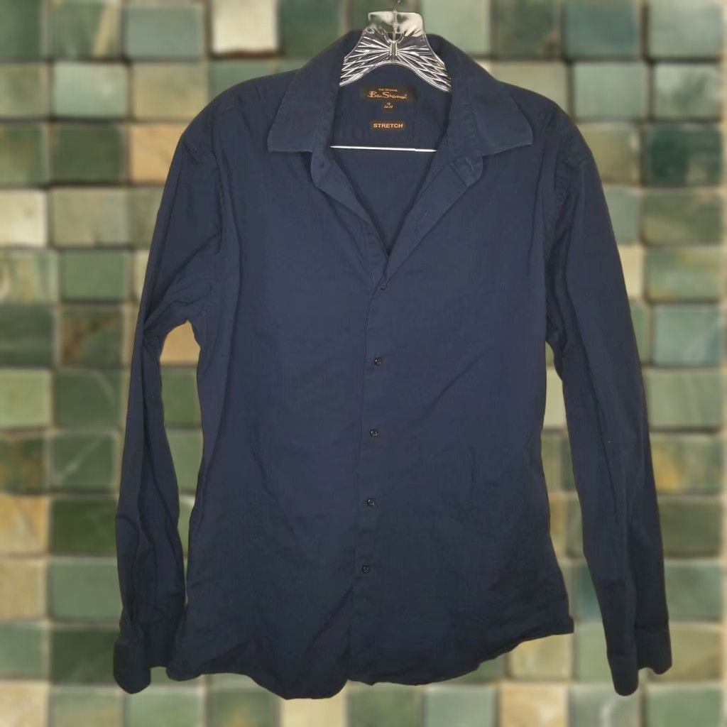 Ben Sherman Ben Sherman Dress Shirt Blue Long Sleeve Button-Up Size 16 Mens Size 42R - 1 Thumbnail