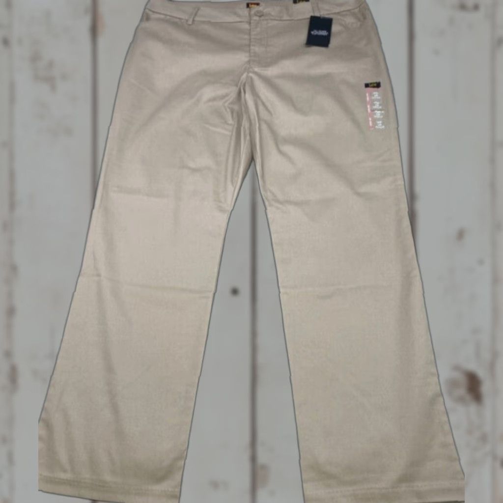 Lee Lee Pants Womens 18M Brown Wrinkle Free Relaxed Fit Straight Leg Stretch NEW NWT Size 26" / US 2 / IT 38 - 1 Thumbnail