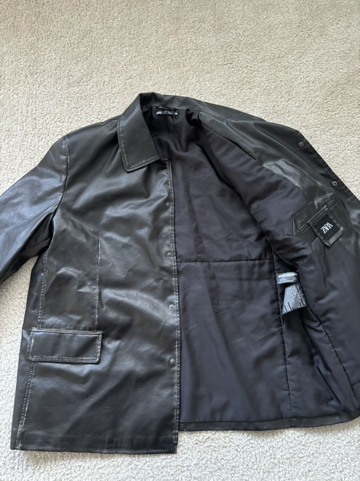 Zara Zara Leather Jacket Size US L / EU 52-54 / 3 - 3 Thumbnail