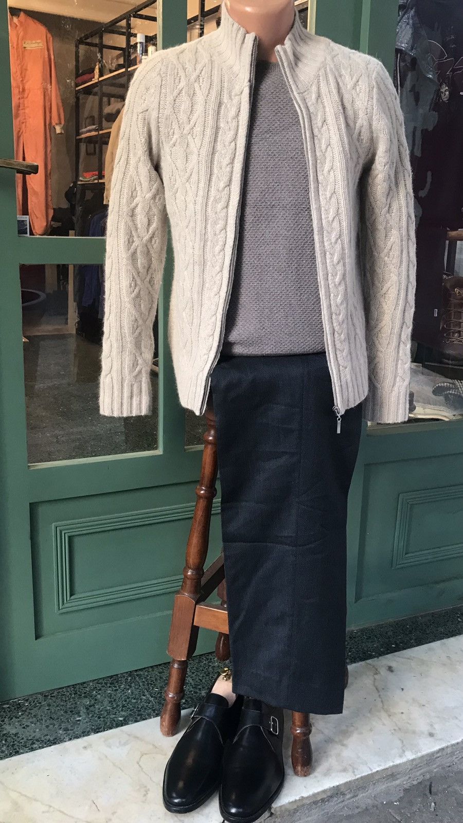 Gran Sasso GRAN SASSO MADE IN ITALY TEXTURED PURE WOOL GREY CREWNECK Size M / US 6-8 / IT 42-44 - 3 Thumbnail