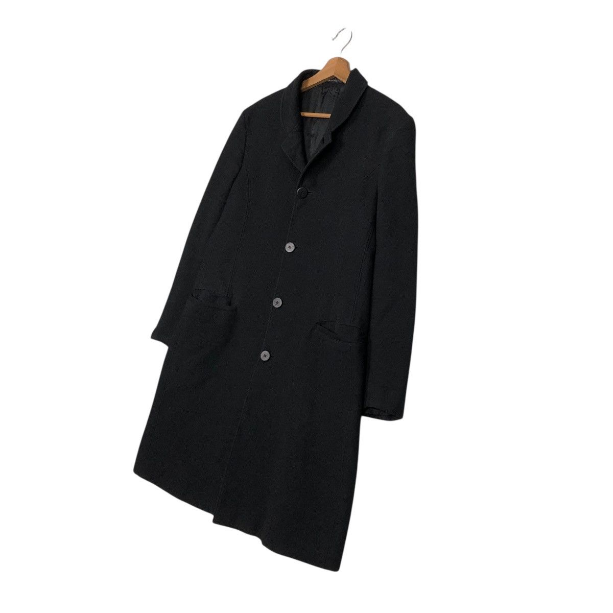 Emporio Armani 🔥RICH BLACK VINTAGE FLY LONG COATS WOOL EMPORIO ARMANI ITALY Size US M / EU 48-50 / 2 - 4 Thumbnail