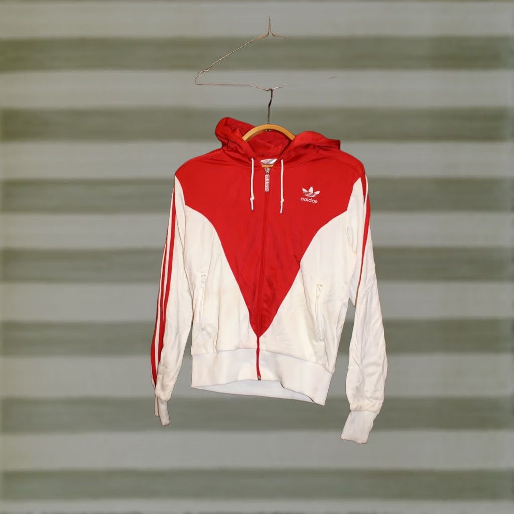 Adidas VINTAGE Adidas Originals Hoodie Track Jacket Womens Size 40 Red 3 Stripes Trefoil Logo Jacket Mens Womens Unisex Adults Size S / US 4 / IT 40 - 1 Thumbnail