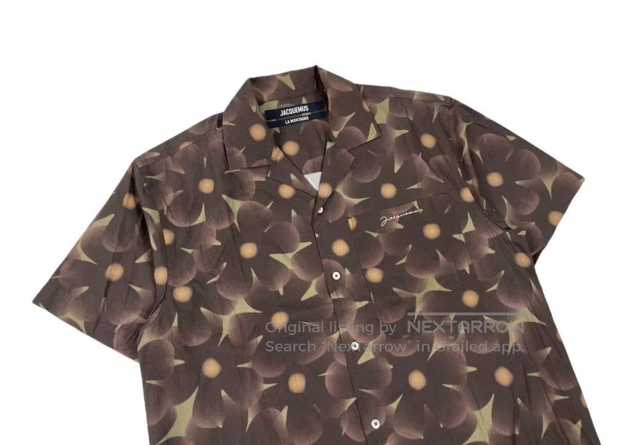 Jacquemus Brown Floral Print Short Sleeve Shirt. Size US M / EU 48-50 / 2 - 3 Thumbnail