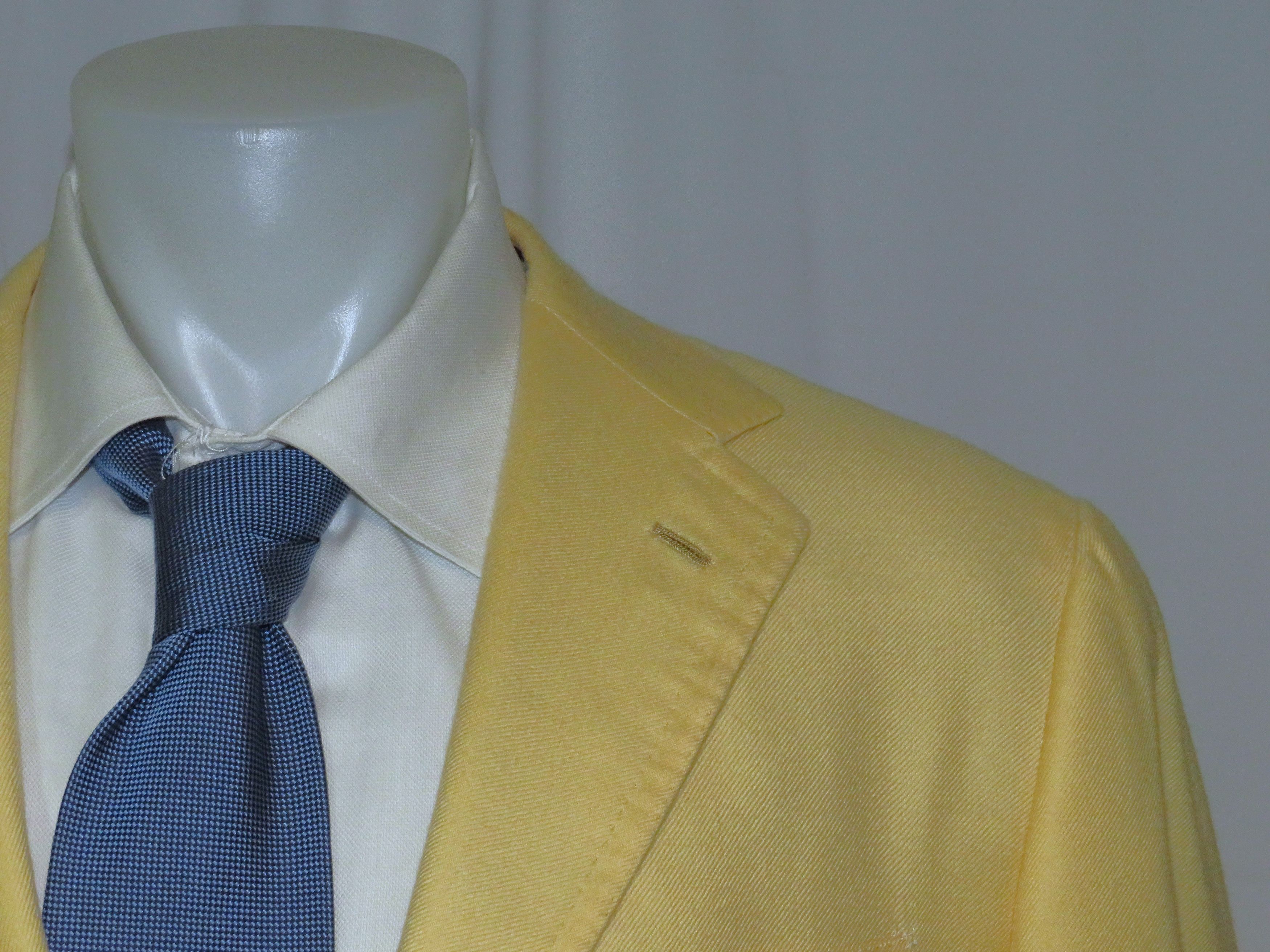Tincati x Partenopea Bespoke Yellow Weave Cashmere Sport Coat 44L Size 44L - 5 Thumbnail