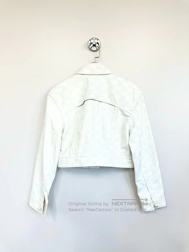 Fendi Fendi Cream White Monogram Printed Short Denim Jacket Size XS / US 0-2 / IT 36-38 - 2 Thumbnail